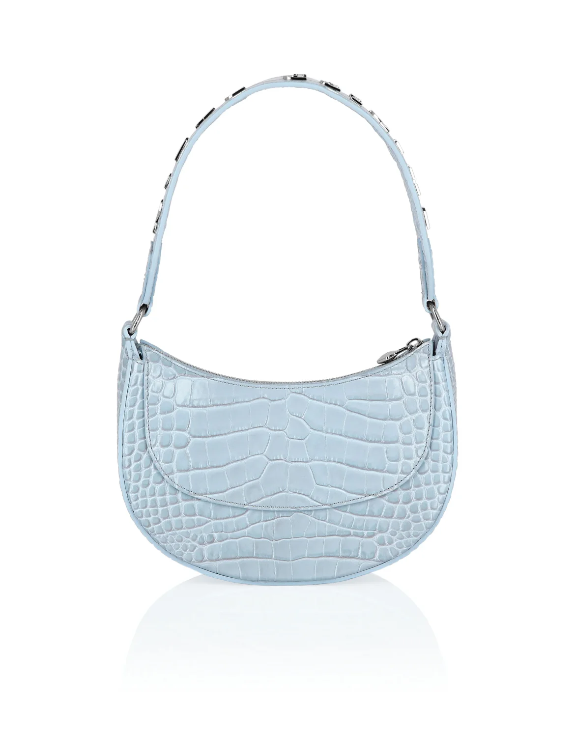 Croco Embossed Handle Bag GALAXY, цвет: Голубой