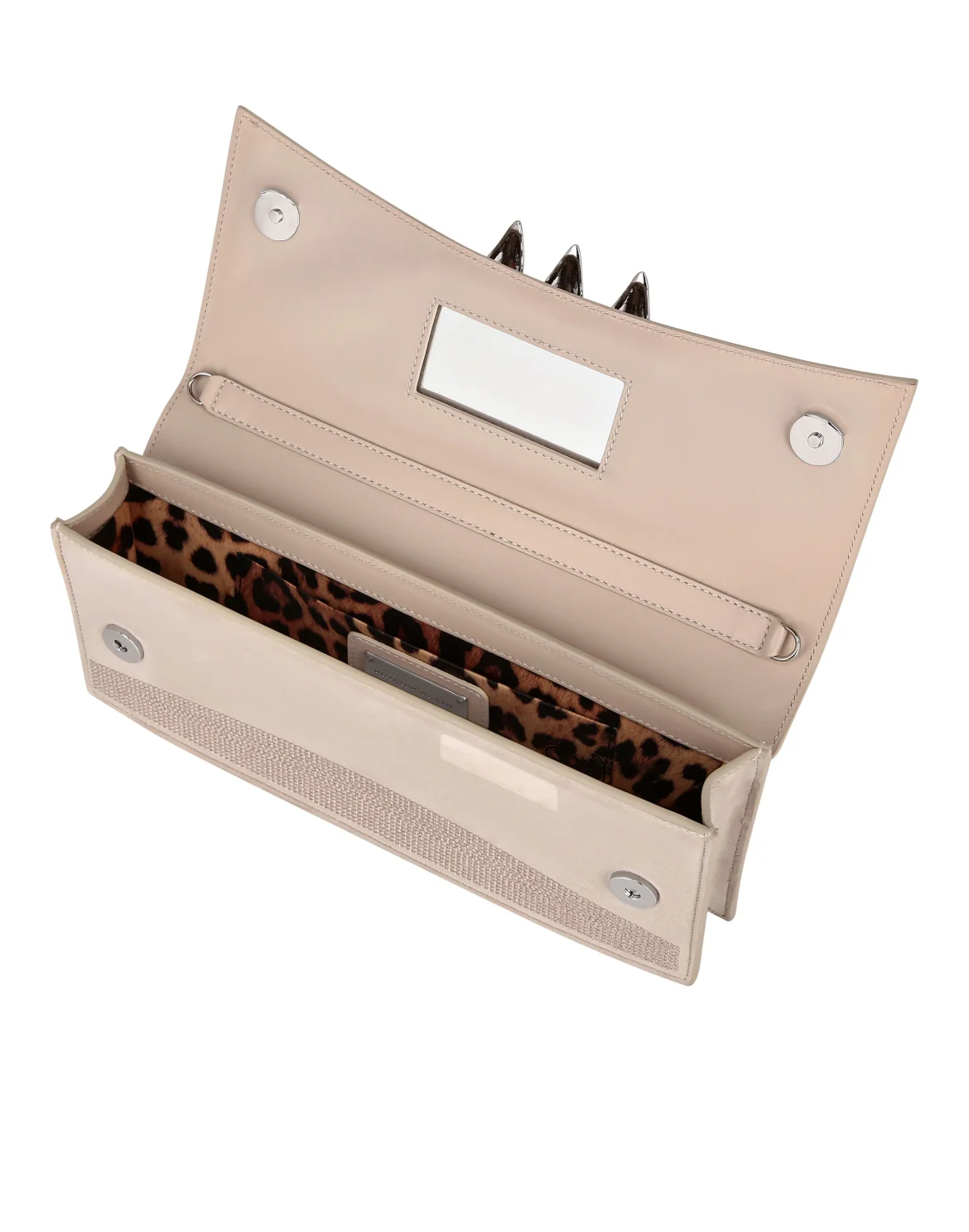 Embellished Baguette Bag Eagle, цвет: Бежевый