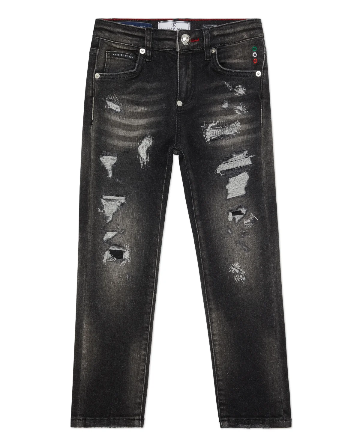 Denim Super Straight Cut Trousers, цвет: Черный