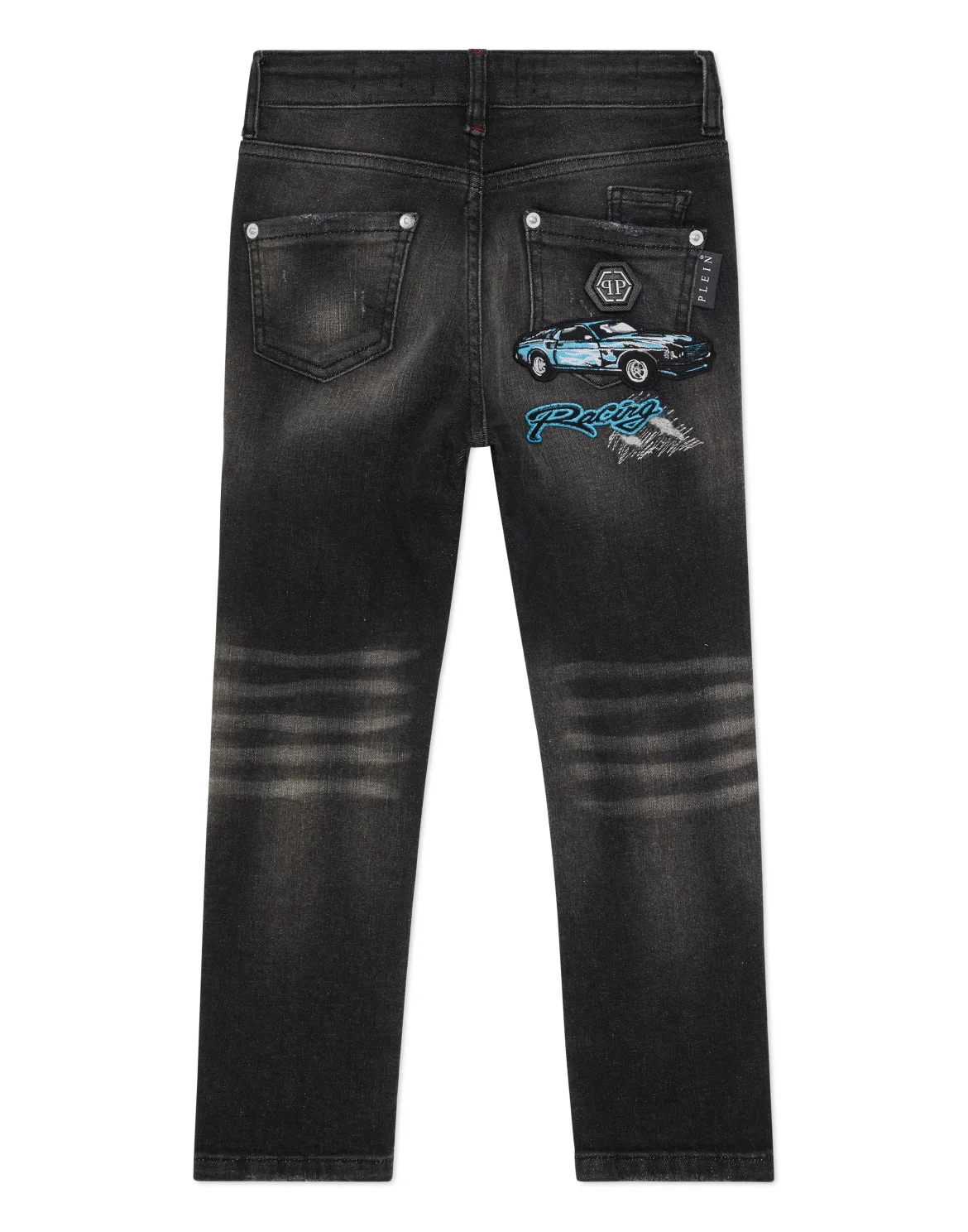 Denim Super Straight Cut Trousers Cars Racing, цвет: Черный