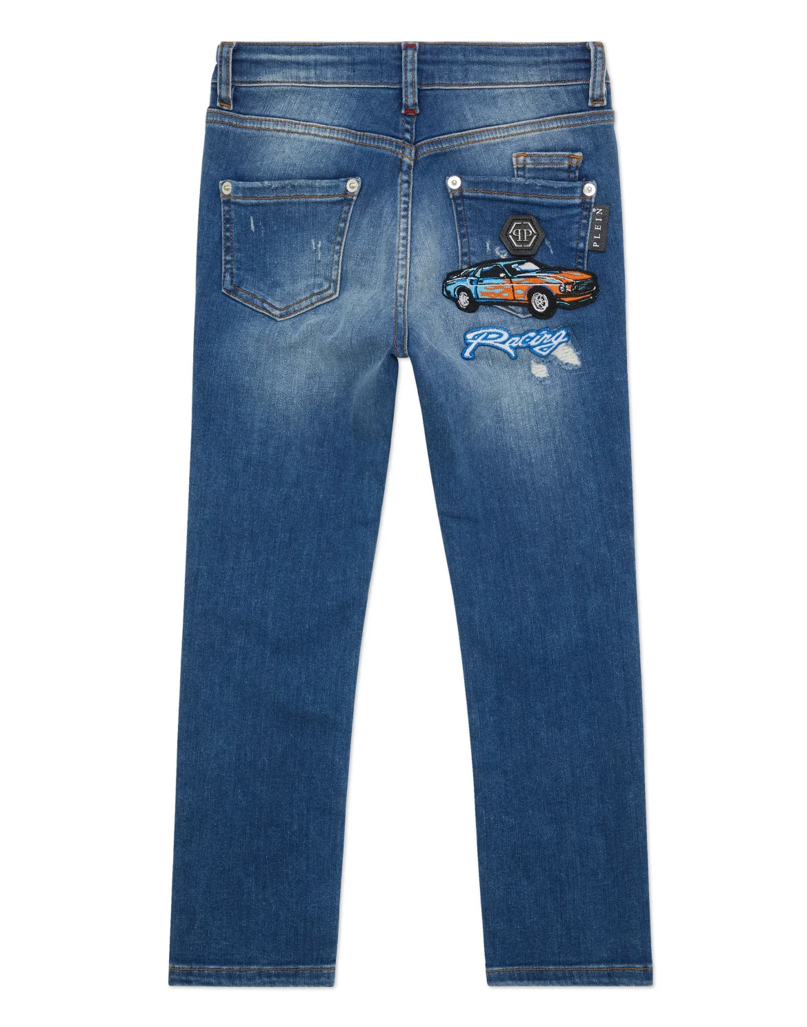 Denim Super Straight Cut Trousers Cars Racing, цвет: Синий
