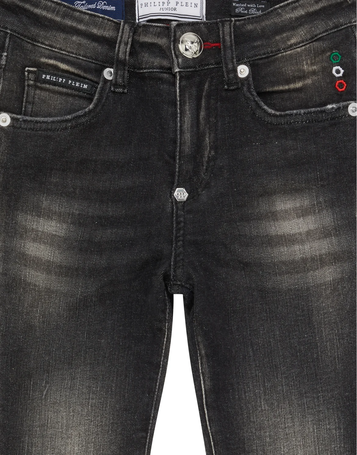 Denim Skinny Fit Trousers Italic Plein, цвет: Черный