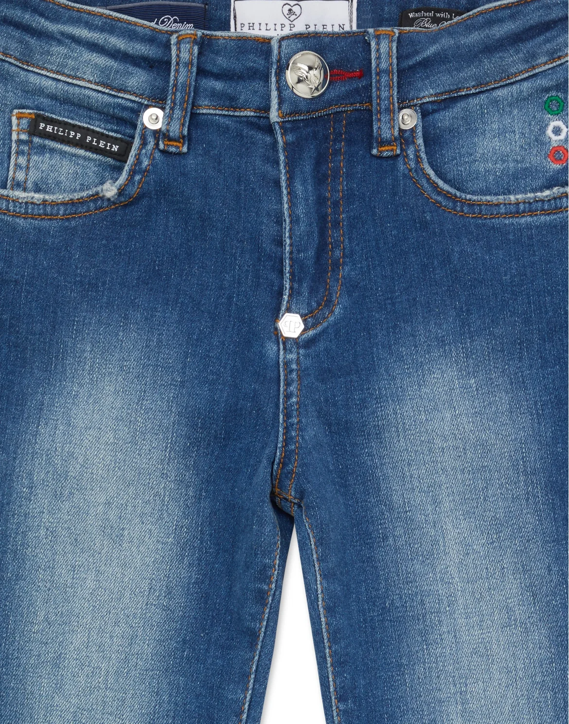 Denim Skinny Fit Trousers Italic Plein, цвет: Синий