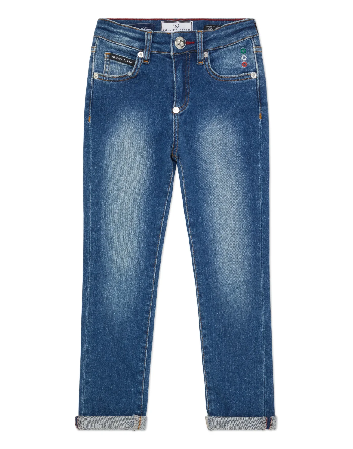 Denim Skinny Fit Trousers Italic Plein, цвет: Синий