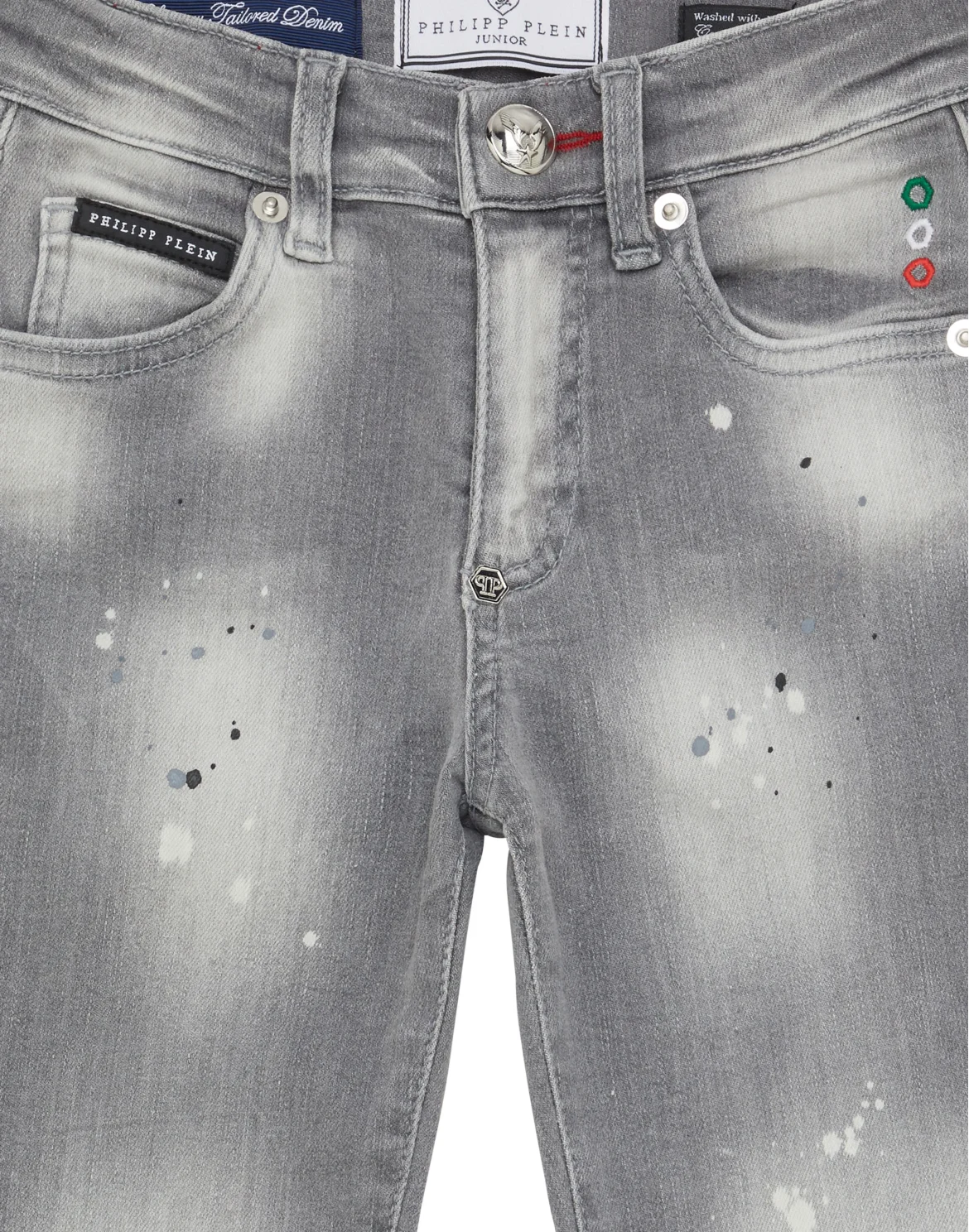 Denim Skinny Fit Trousers Italic Plein, цвет: Серый