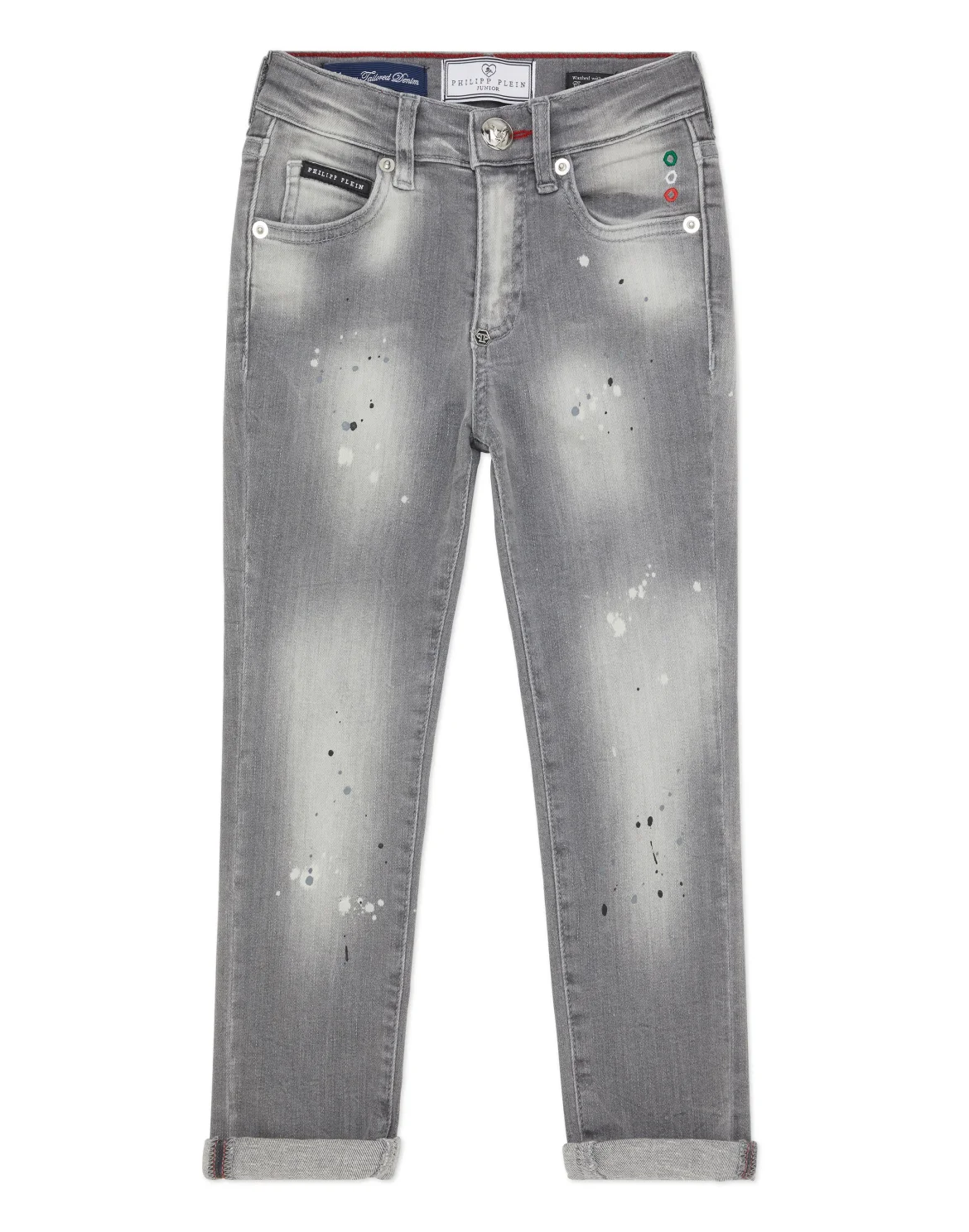 Denim Skinny Fit Trousers Italic Plein, цвет: Серый