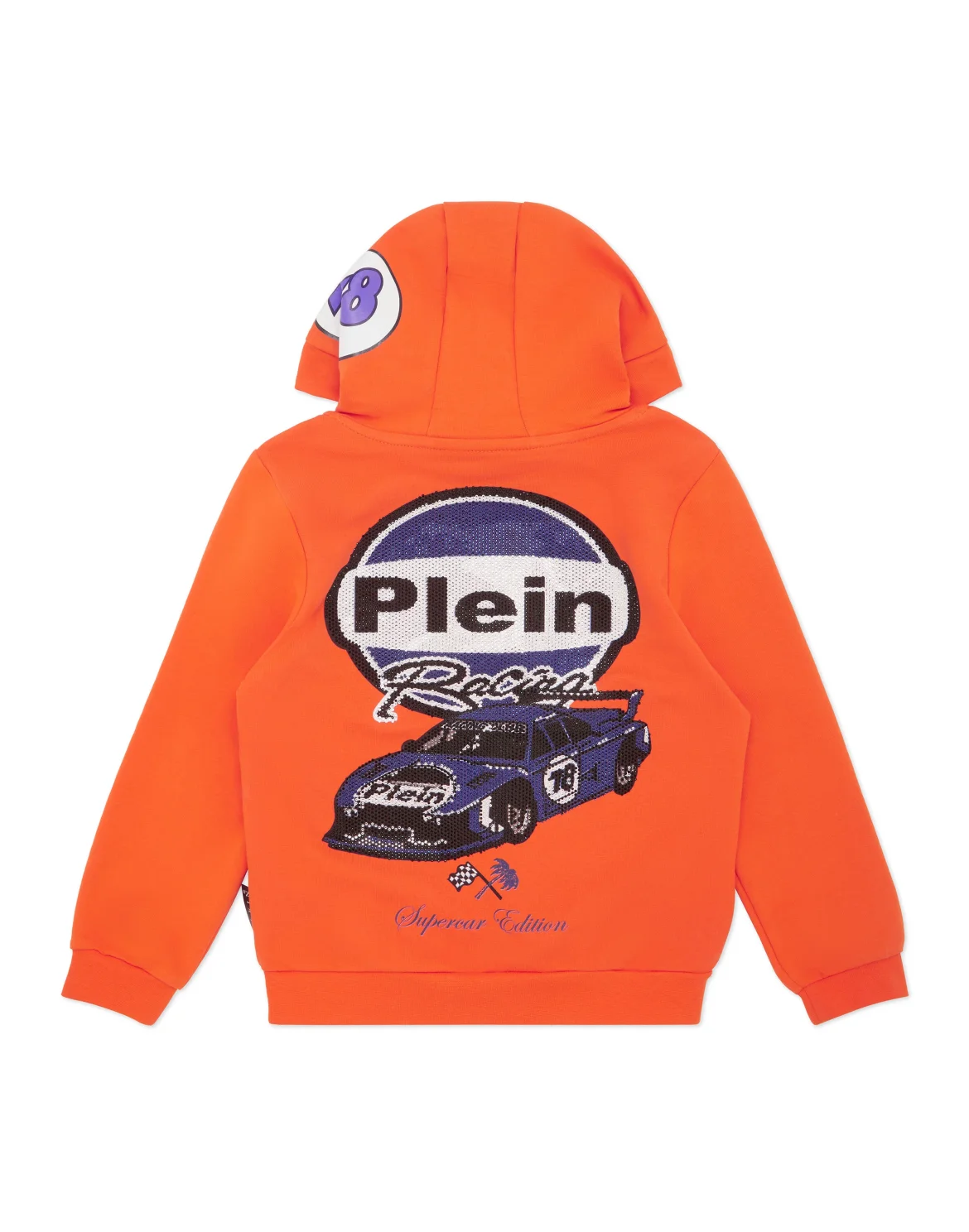 Hoodie Sweatshirt LS Strass Cars Racing, цвет: Оранжевый