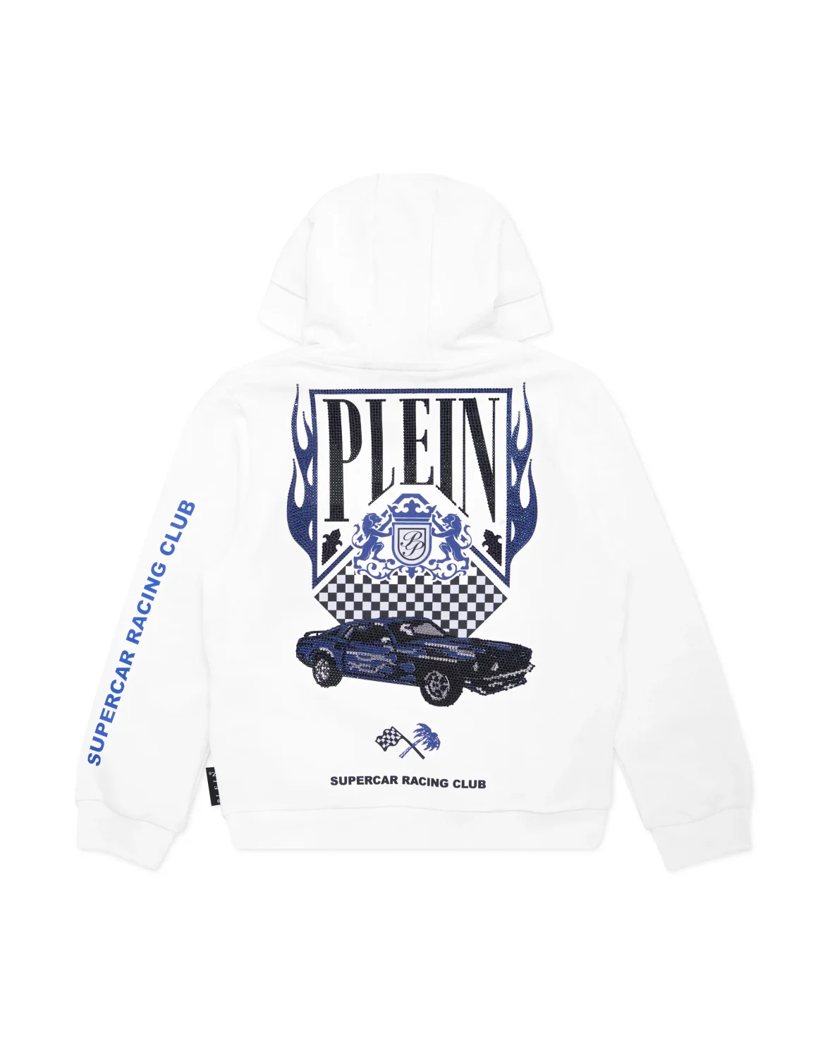 Hoodie Sweatshirt LS Strass Flame Racing, цвет: Белый