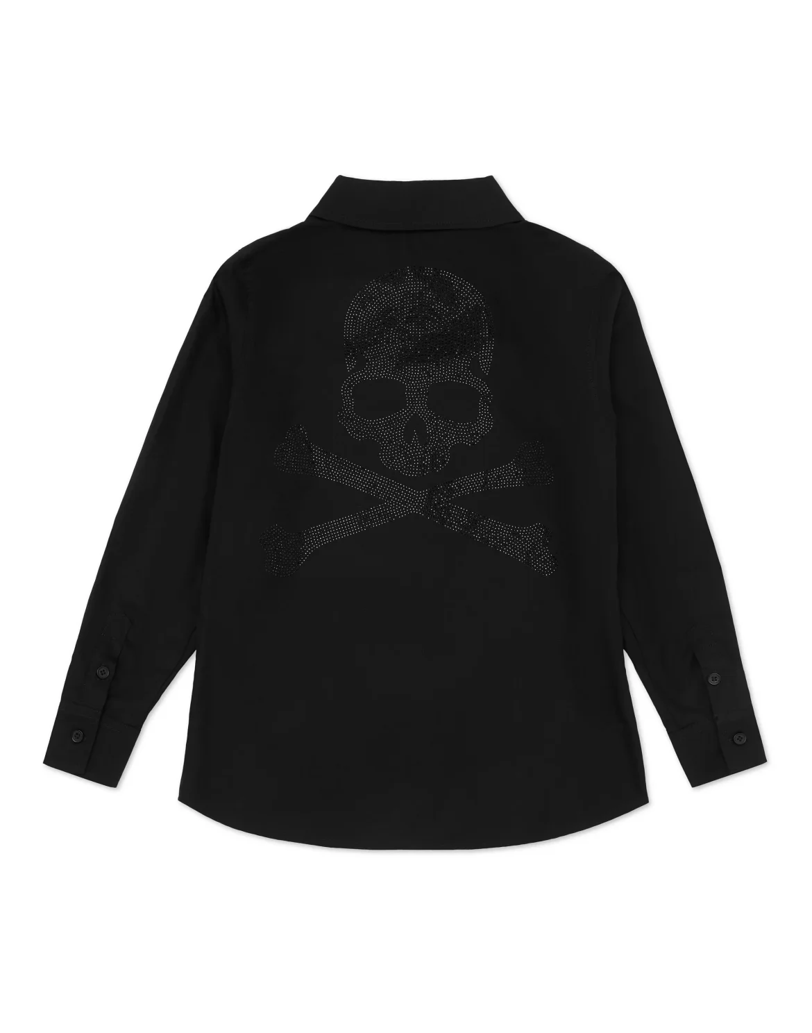 Shirt Sugar Daddy Cut LS Strass Skull&Bones, цвет: Черный