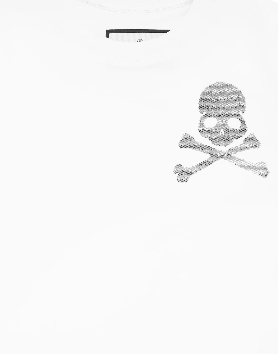 Jersey T-shirt Round Neck SS Strass Skull&Bones, цвет: Белый