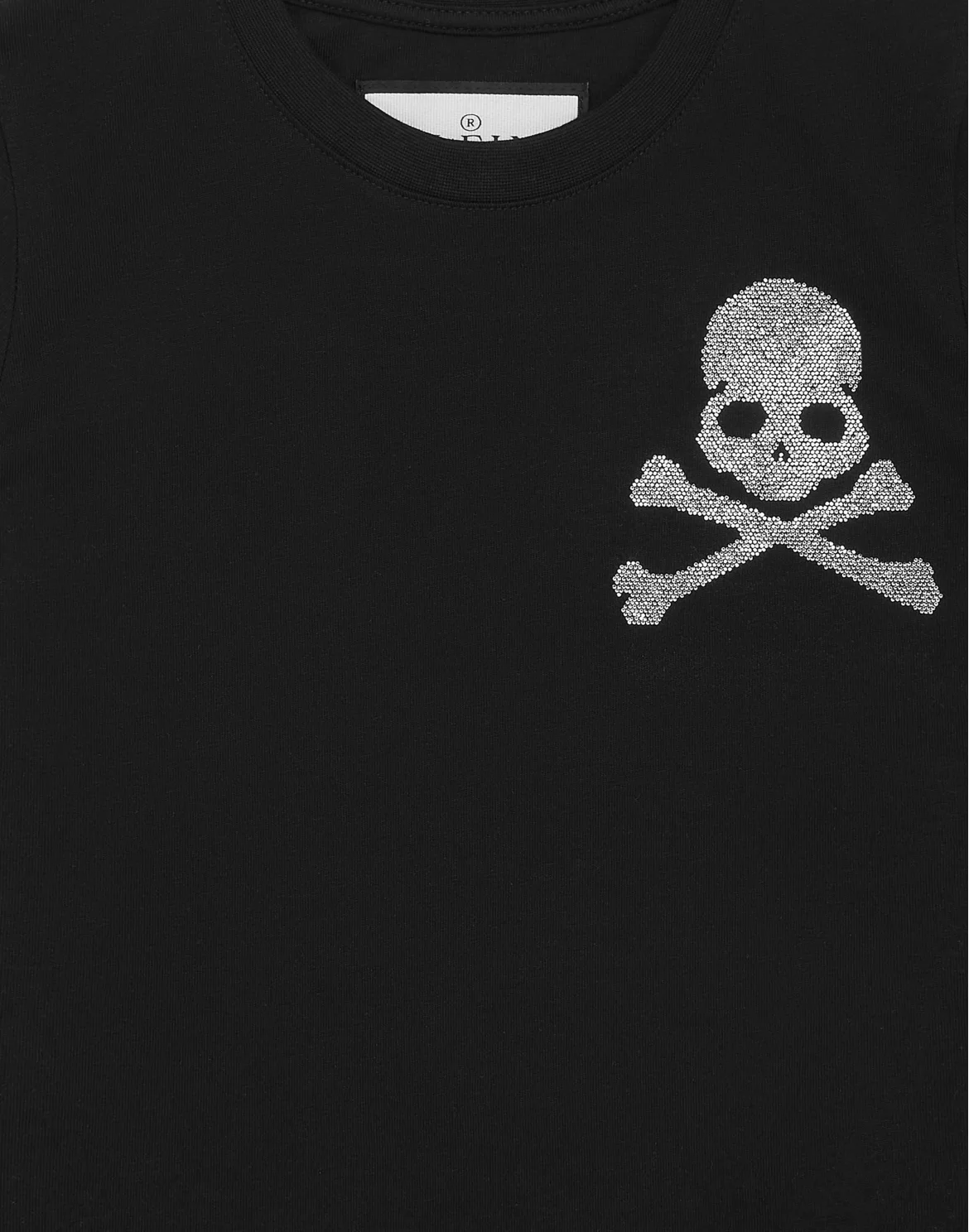 Jersey T-shirt Round Neck SS Strass Skull&Bones, цвет: Черный