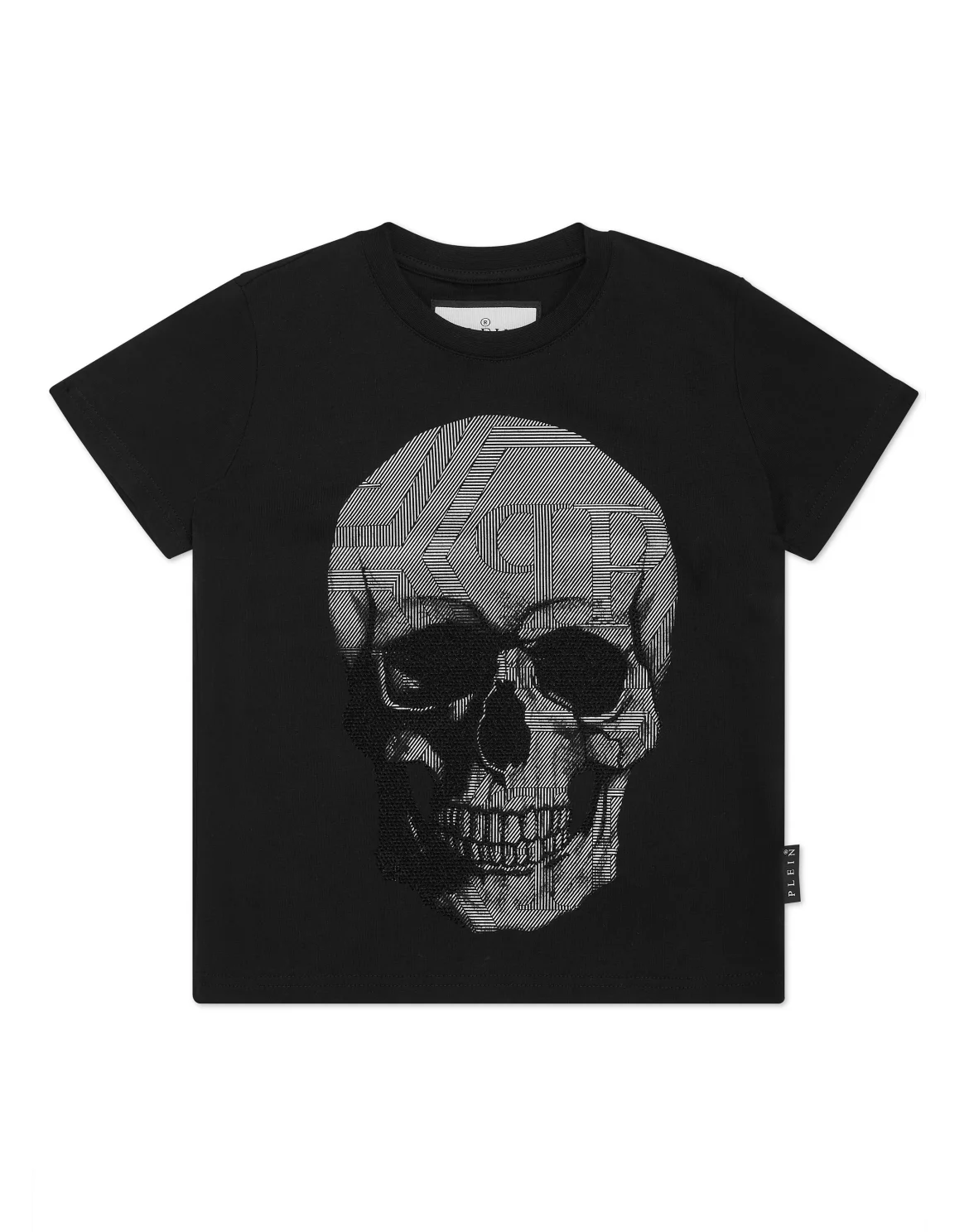 Jersey T-shirt Round Neck SS Strass Skull, цвет: Черный