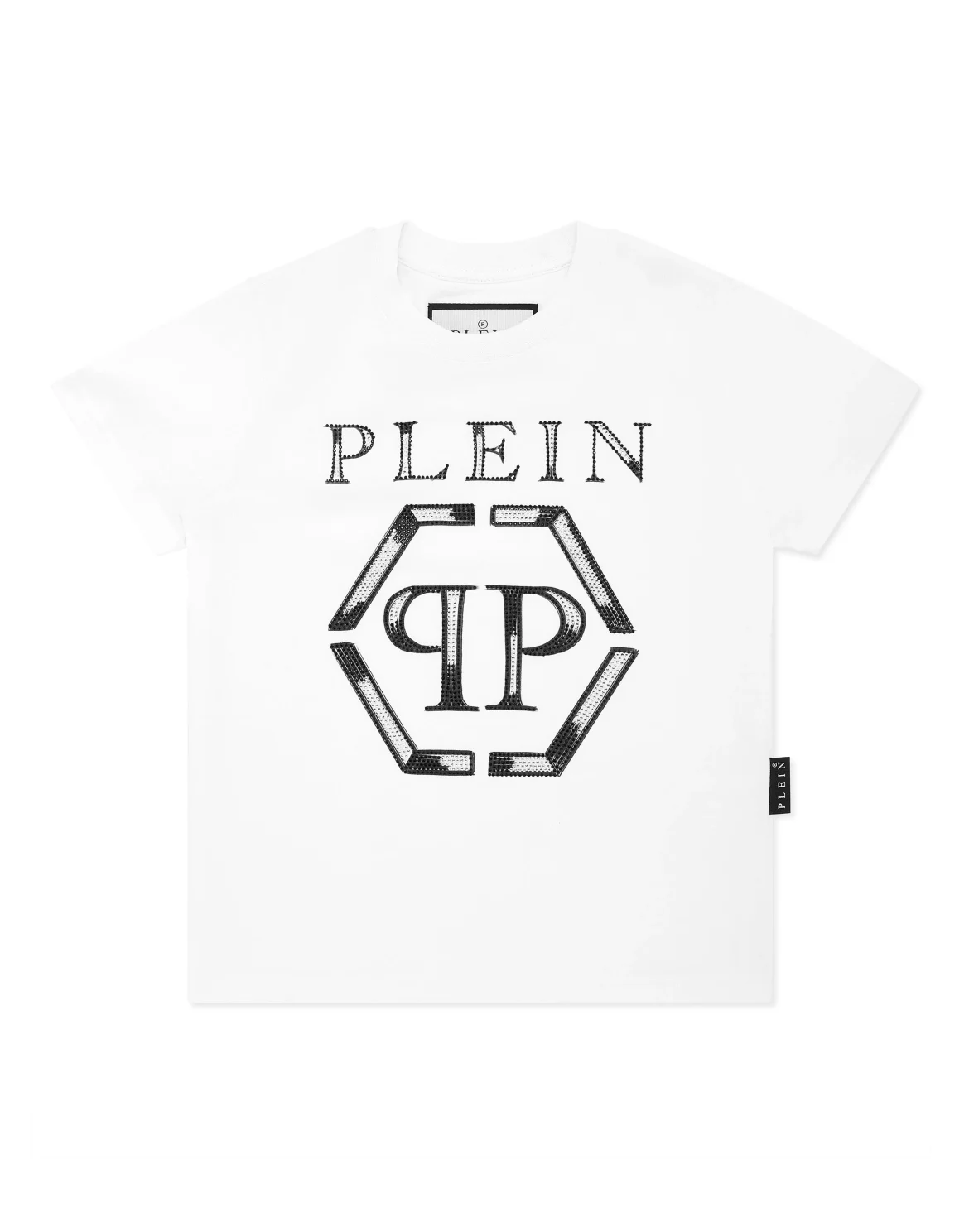 Jersey T-shirt Round Neck SS Strass Hexagon, цвет: Белый