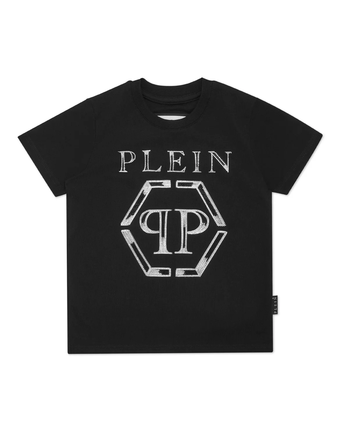Jersey T-shirt Round Neck SS Strass Hexagon, цвет: Черный
