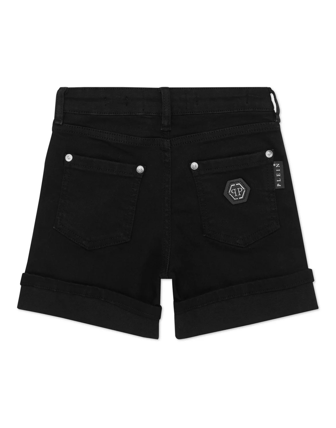 Cuff Denim Shorts, цвет: Черный