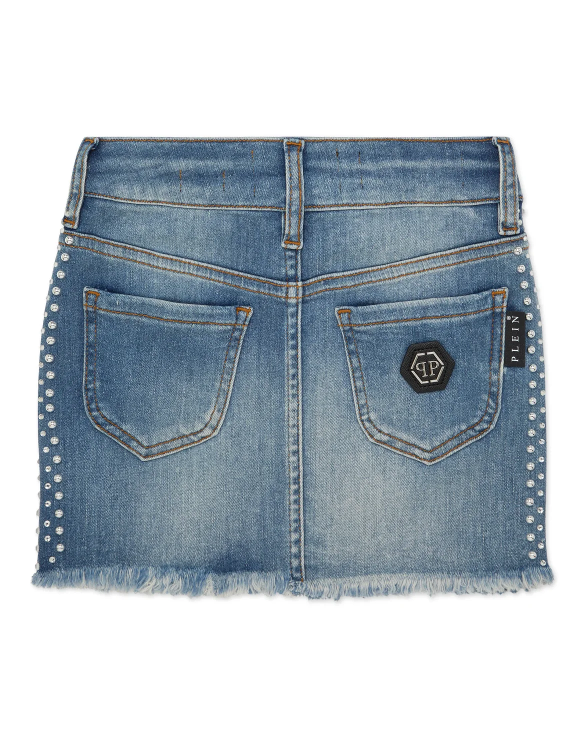 Denim Mini Skirt Rib Strass, цвет: Серый