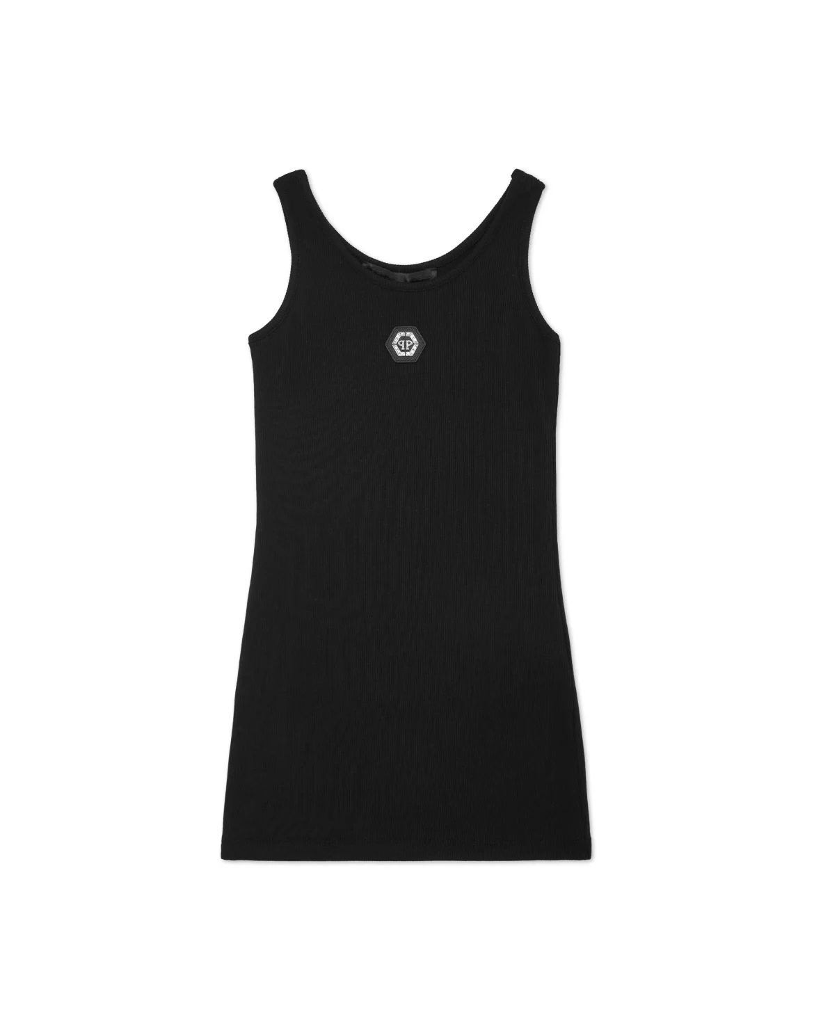 Jersey Rib Tank Top Mini Dress, цвет: Черный