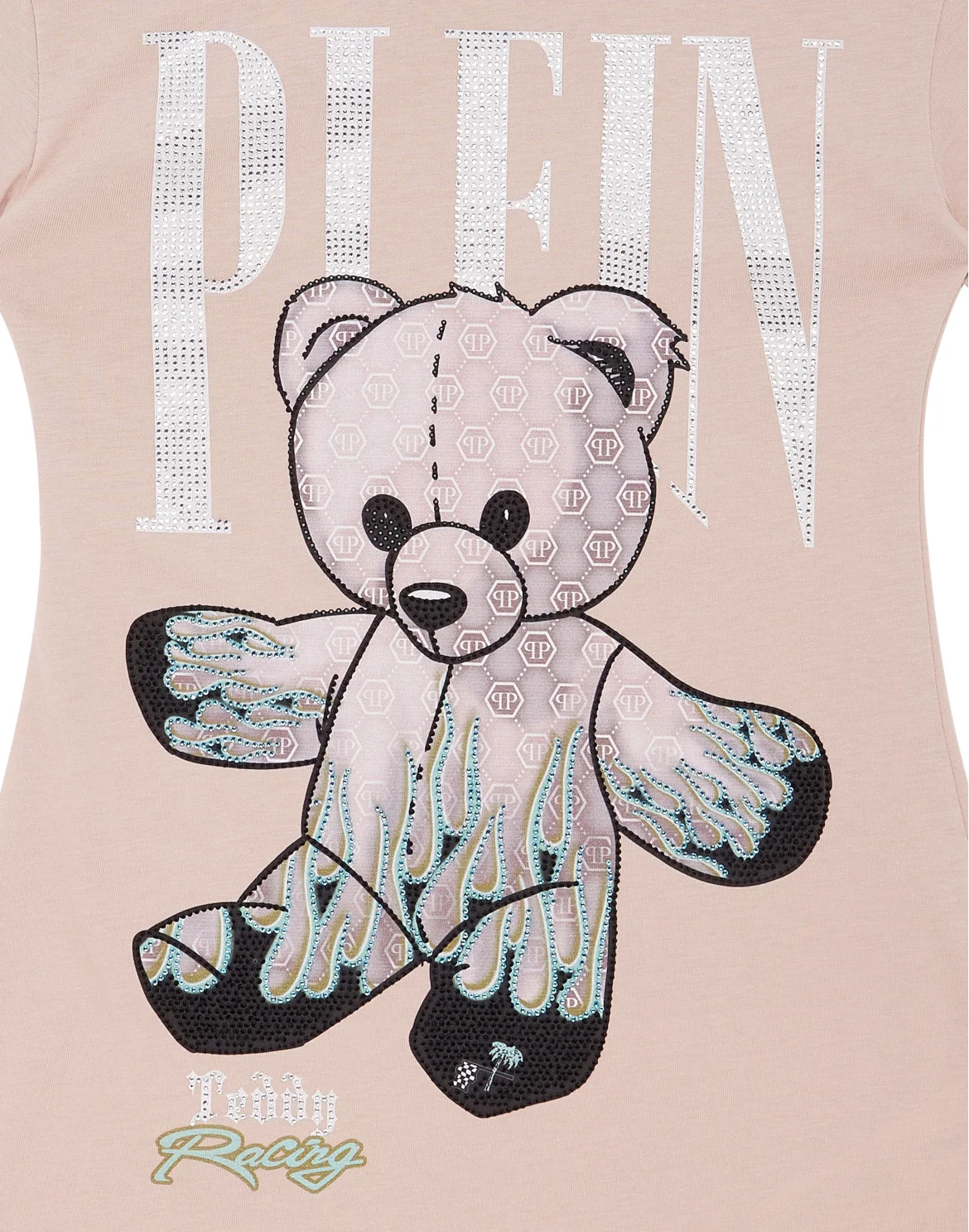 Jersey T-shirt Short Dress Teddy Bear, цвет: Розовый