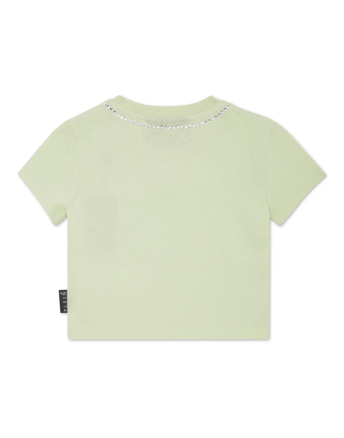 Cropped T-shirt Strass Round Neck SS, цвет: Зеленый