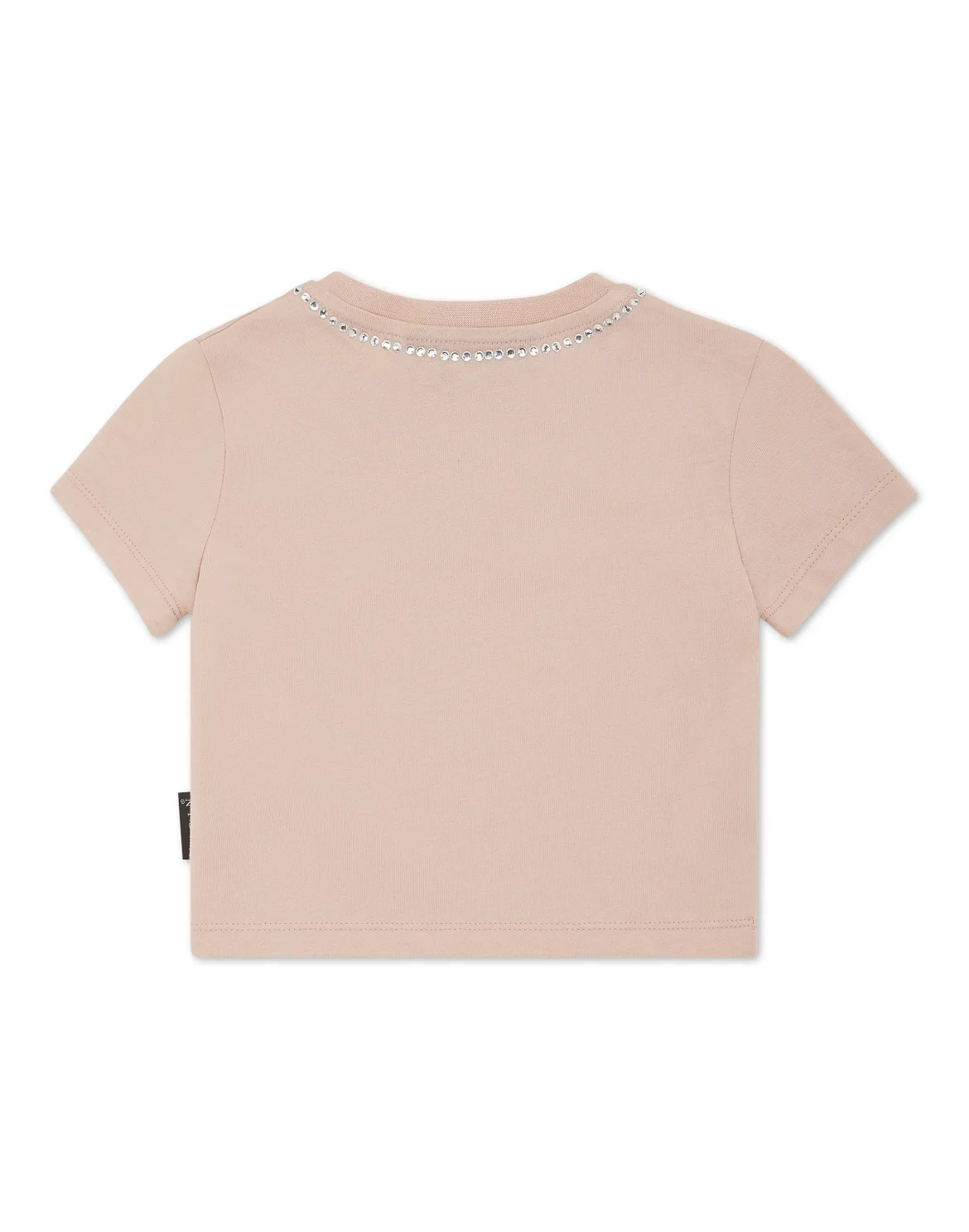 Cropped T-shirt Strass Round Neck SS, цвет: Розовый