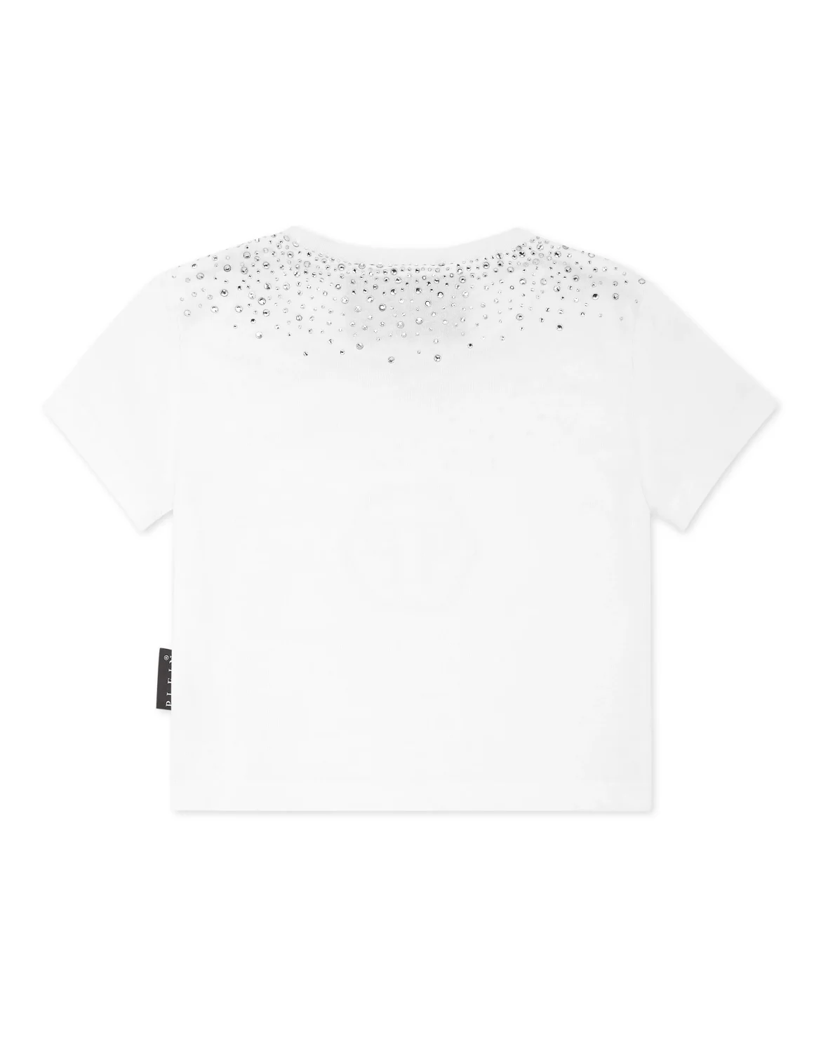 Cropped T-shirt Strass Round Neck SS Hexagon, цвет: Белый
