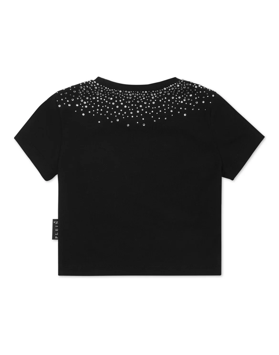 Cropped T-shirt Strass Round Neck SS Hexagon, цвет: Черный