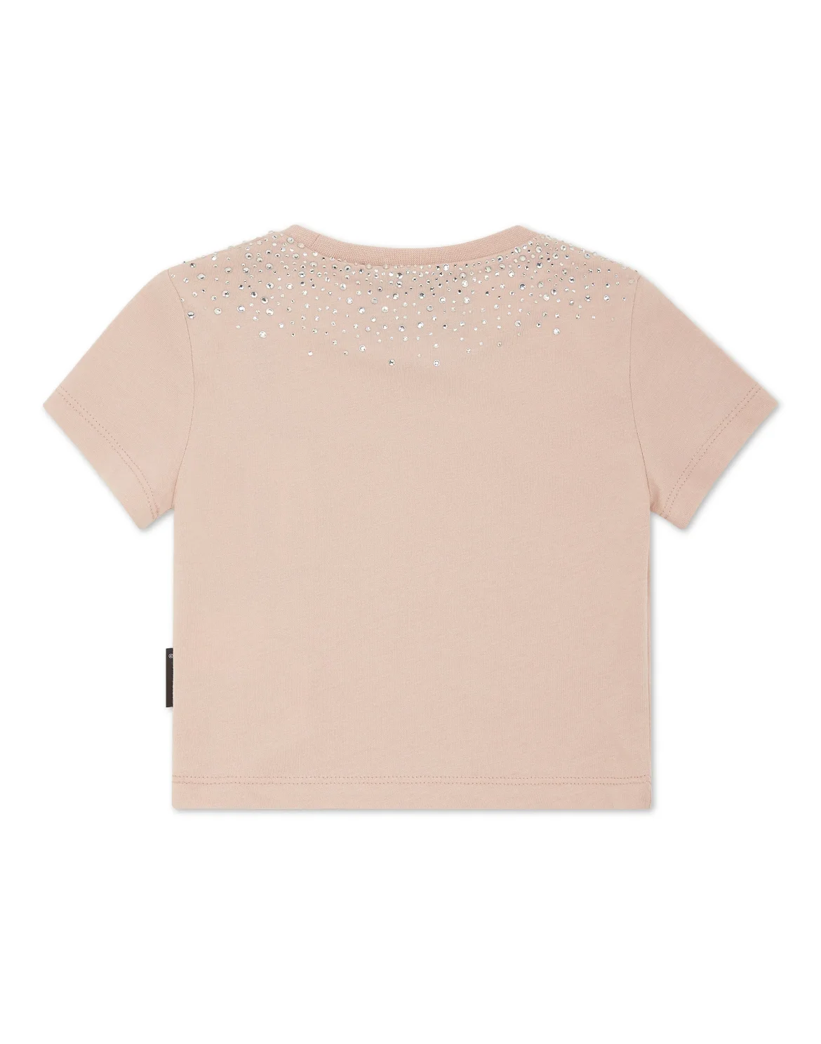 Cropped T-shirt Strass Round Neck SS Hexagon, цвет: Розовый