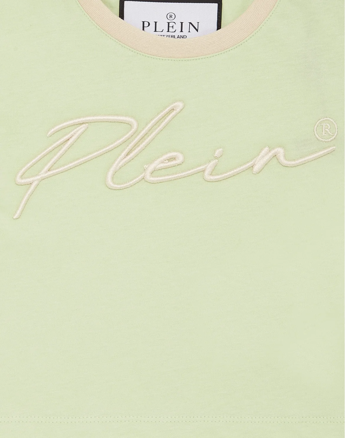 Cropped T-shirt Round Neck SS Signature, цвет: Зеленый
