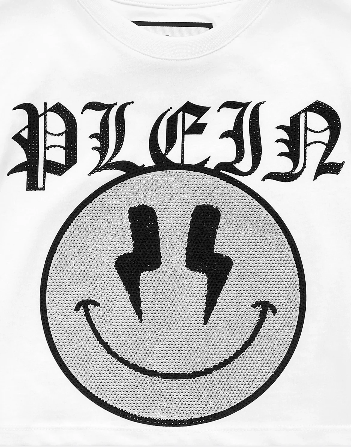 Cropped T-shirt Round Neck SS Smile, цвет: Белый
