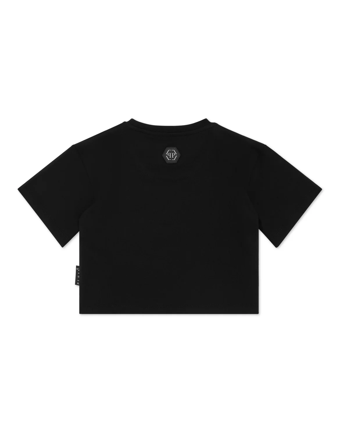 Cropped T-shirt Round Neck SS Smile, цвет: Черный