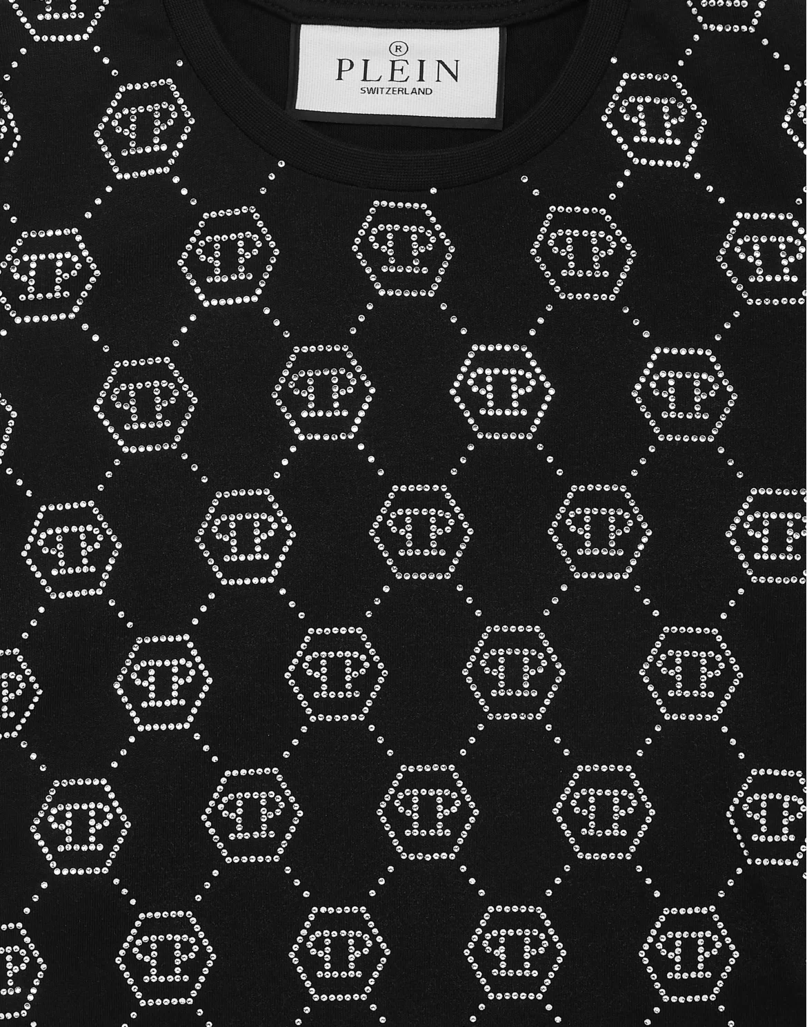 Jersey T-Shirt Sexy Pure SS Monogram Strass, цвет: Черный