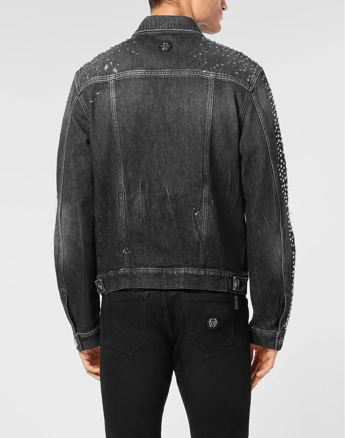 Denim Trucker Jacket LS Studs, цвет: Серый