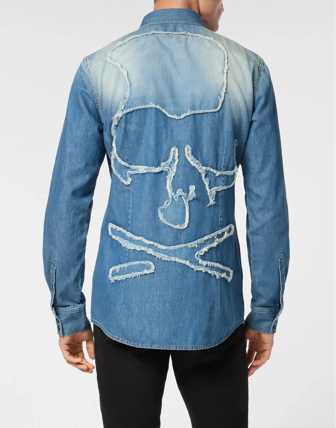 Denim Shirt Long-Sleeve Skull&Bones, цвет: Синий