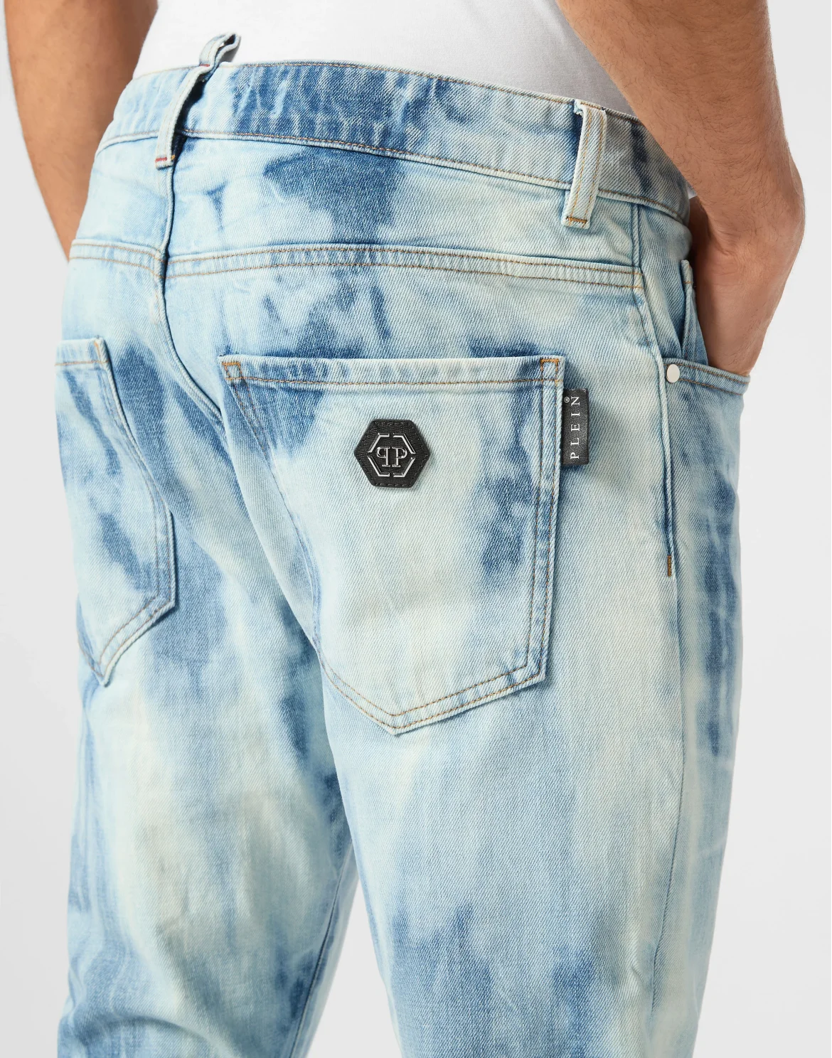 Denim Skinny Fit Trousers, цвет: Голубой