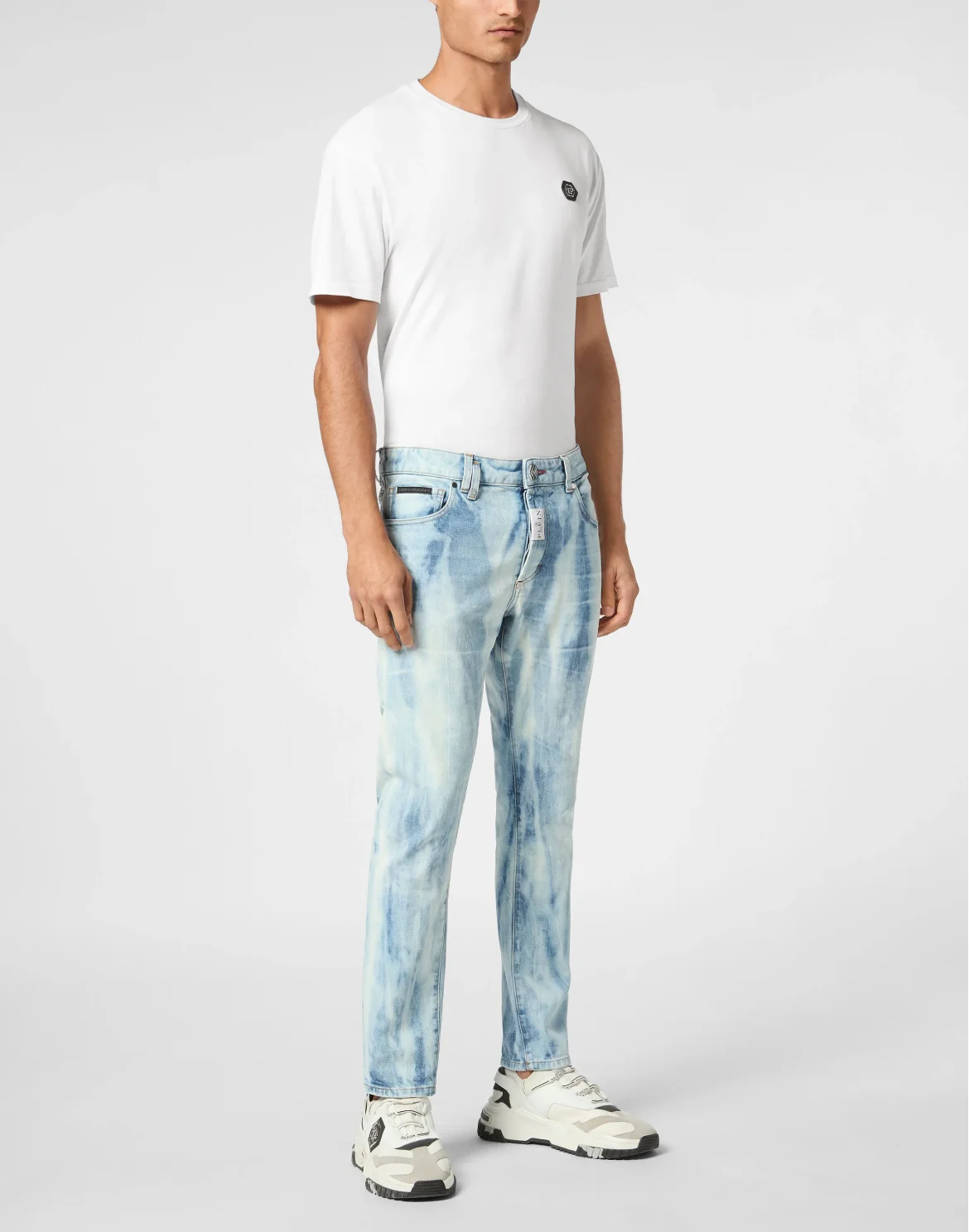 Denim Skinny Fit Trousers, цвет: Голубой