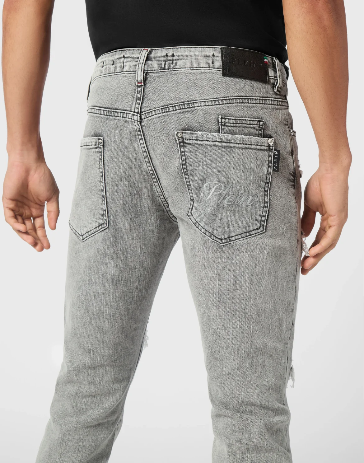 Denim Super Straight Cut Fit Trousers, цвет: Серый