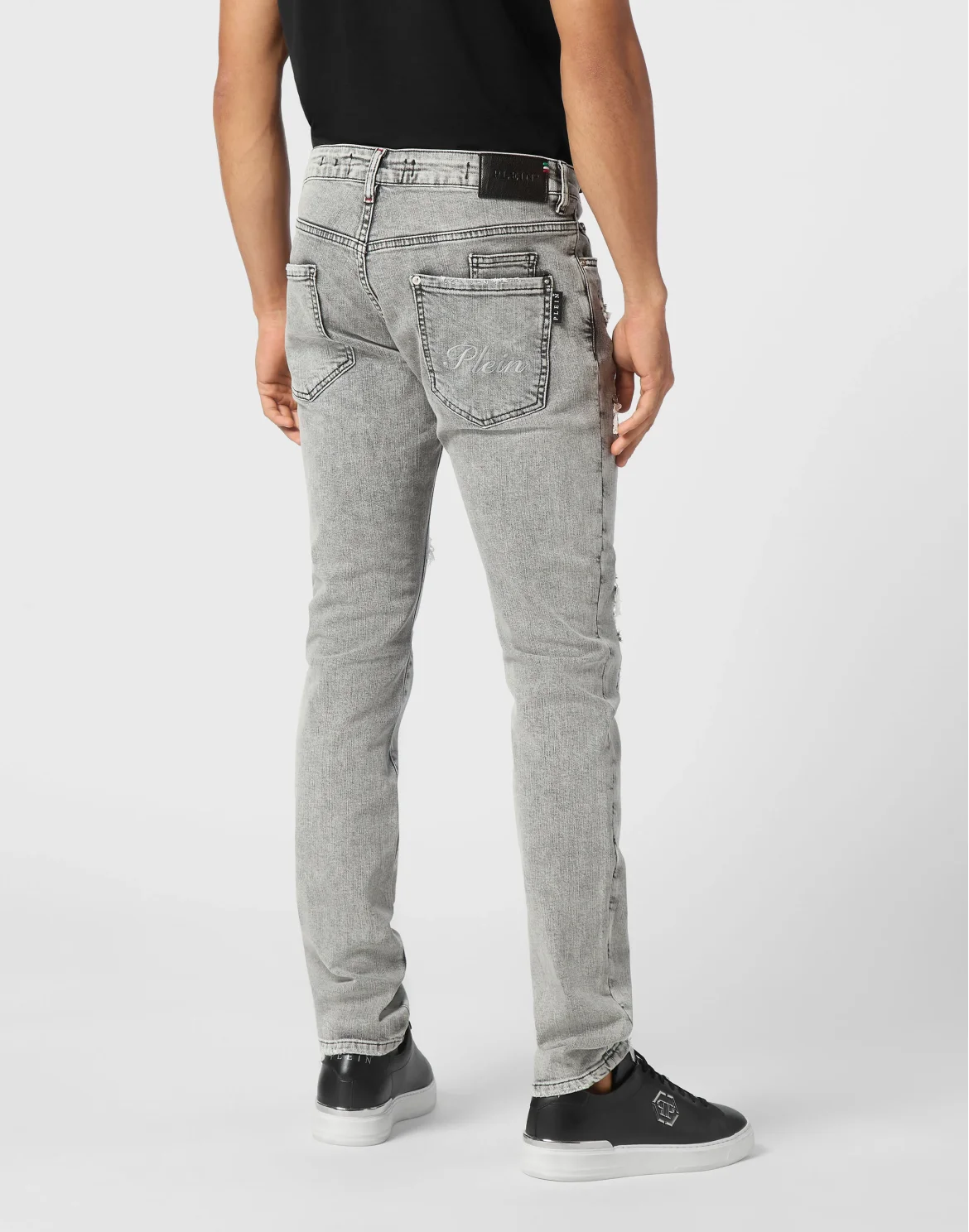 Denim Super Straight Cut Fit Trousers, цвет: Серый