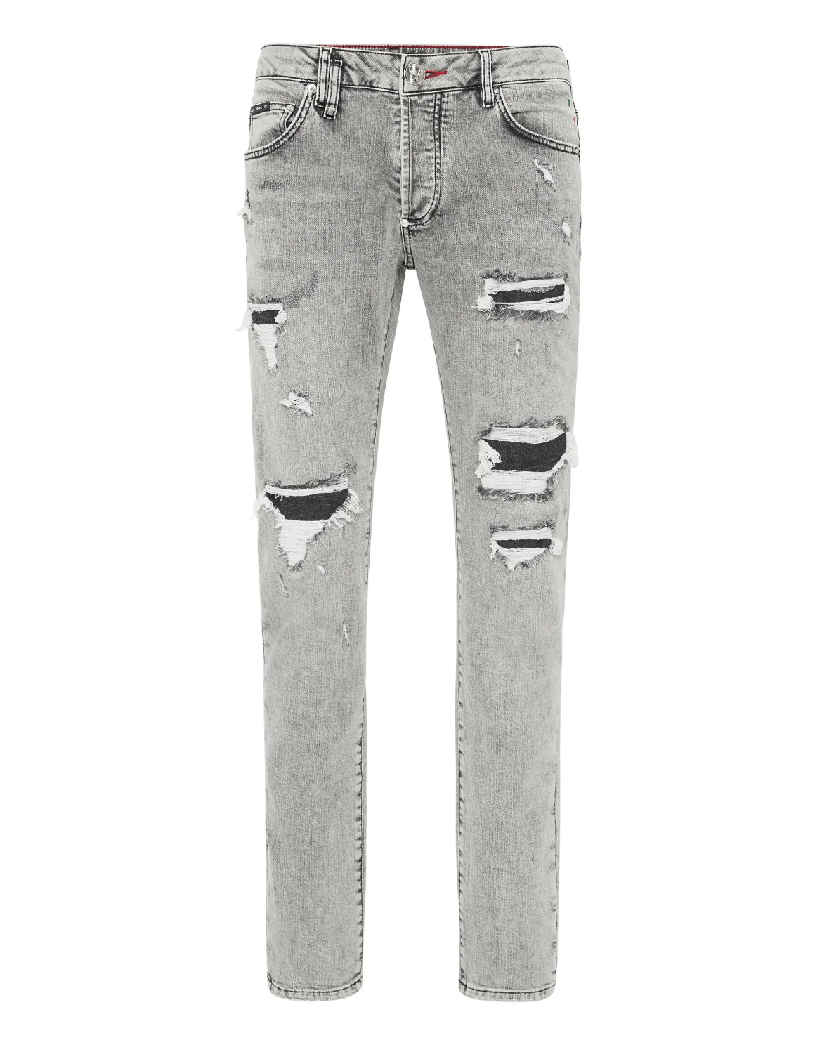 Denim Super Straight Cut Fit Trousers, цвет: Серый