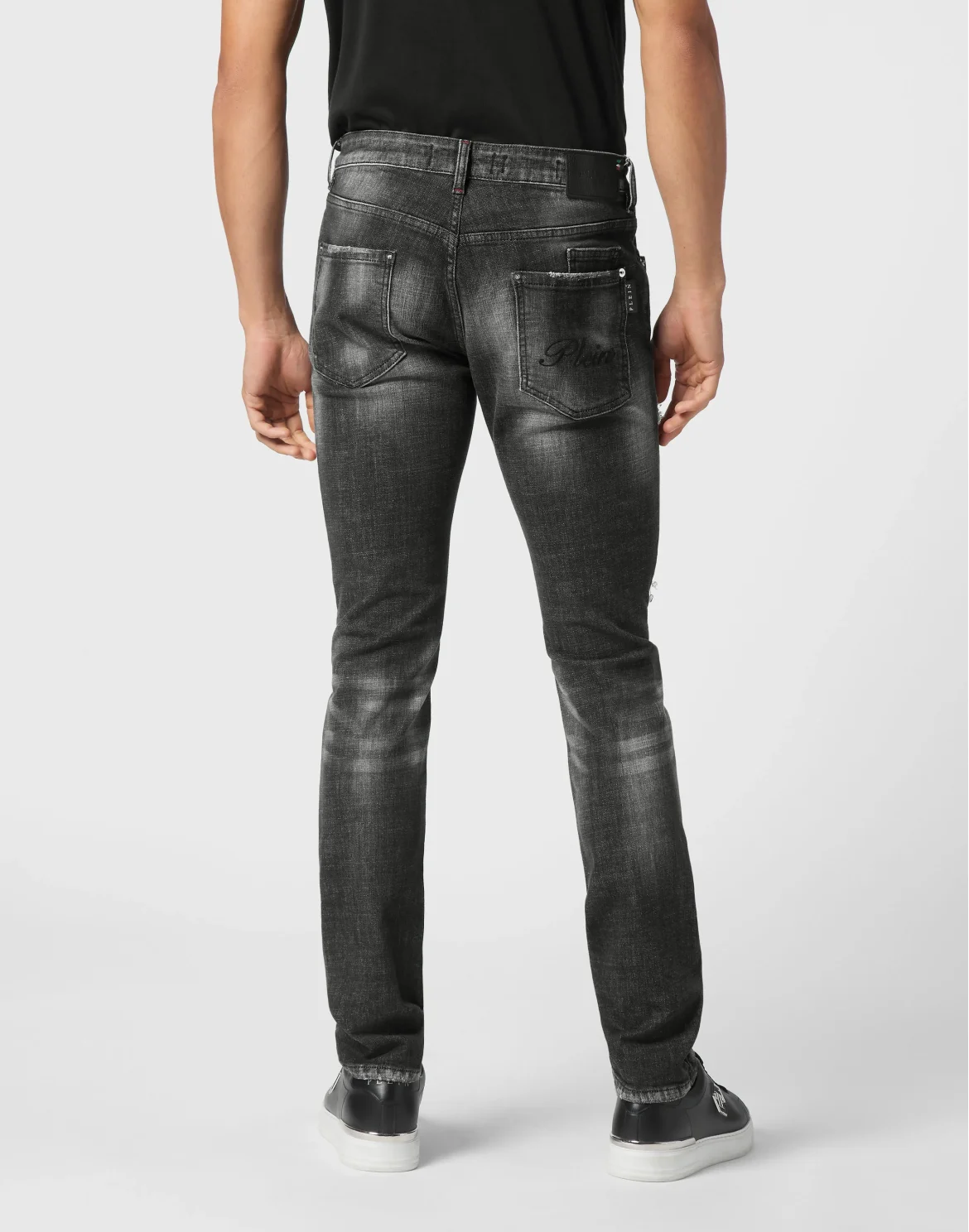 Denim Super Straight Cut Fit Trousers, цвет: Черный
