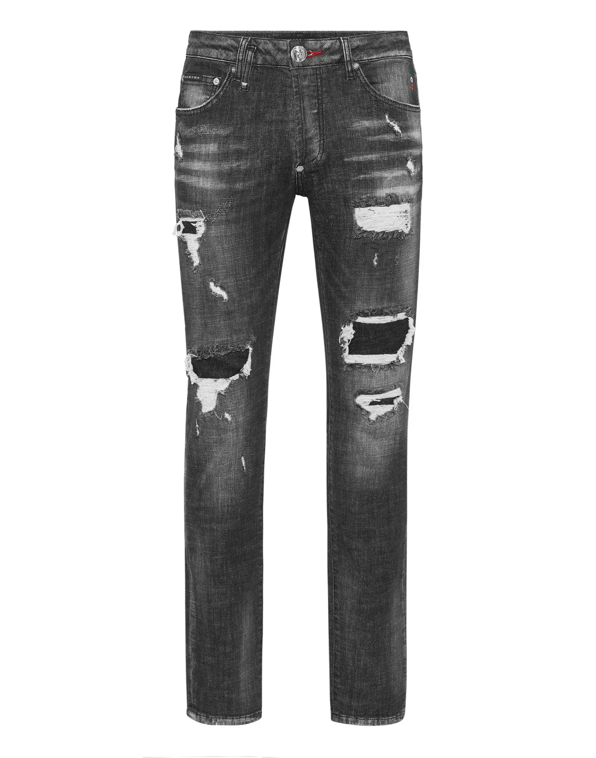 Denim Super Straight Cut Fit Trousers, цвет: Черный