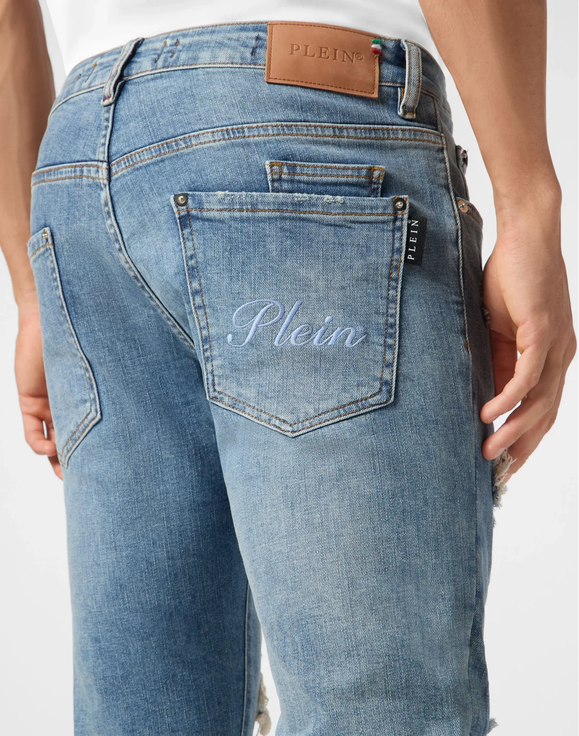 Denim Super Straight Cut Fit Trousers, цвет: Серый