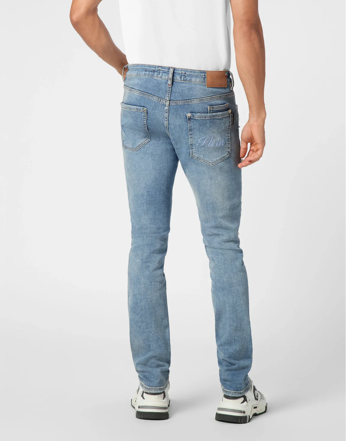 Denim Super Straight Cut Fit Trousers, цвет: Серый