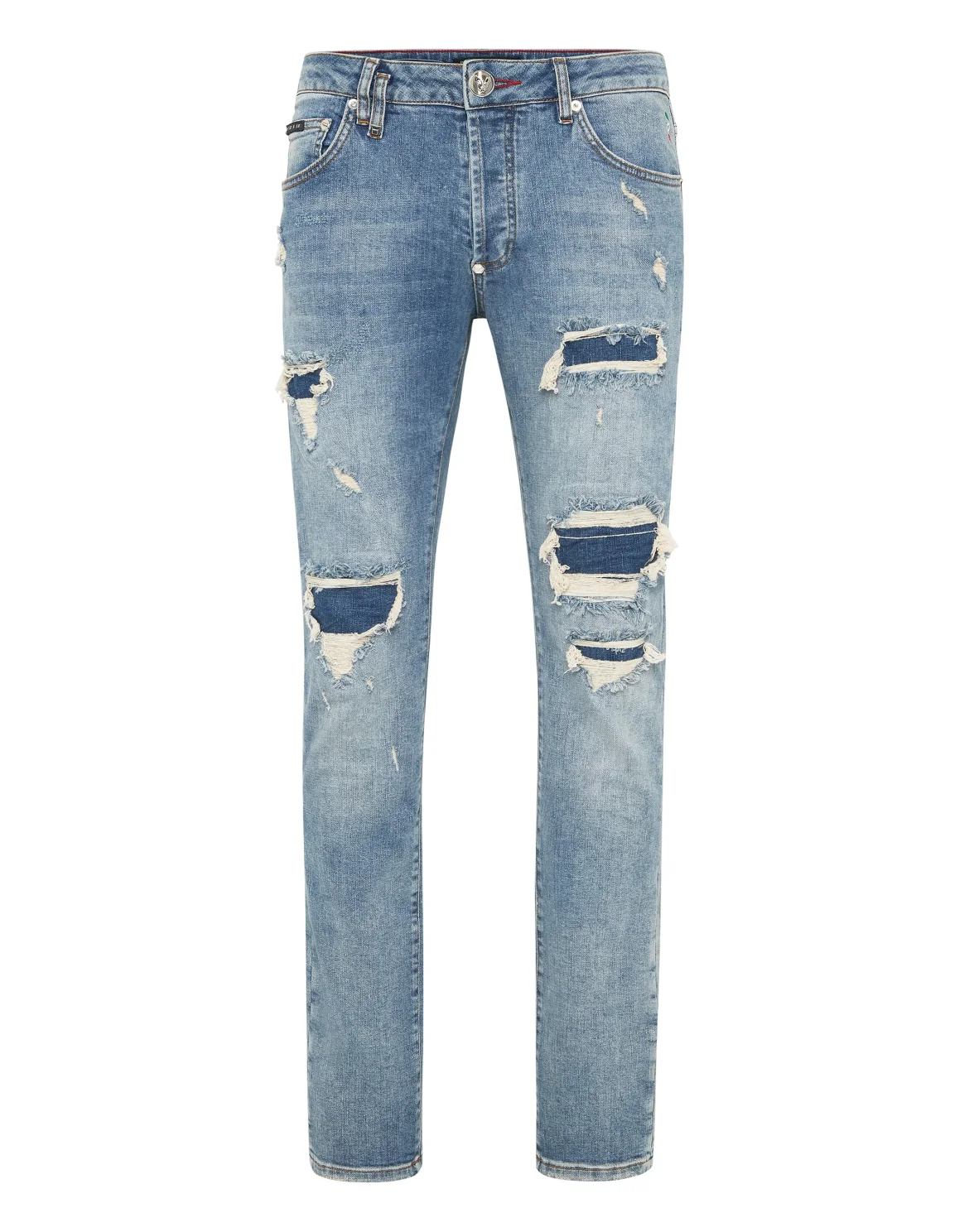 Denim Super Straight Cut Fit Trousers, цвет: Серый