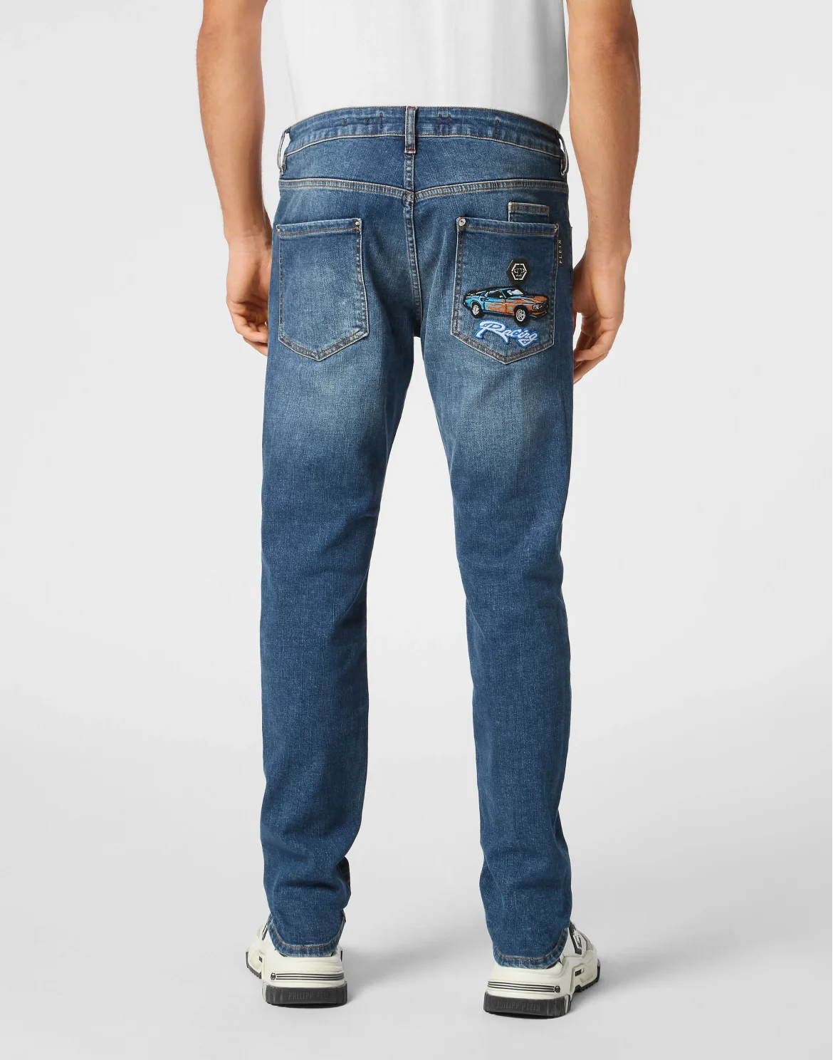 Denim Super Straight Cut Fit Trousers Cars Racing, цвет: Синий