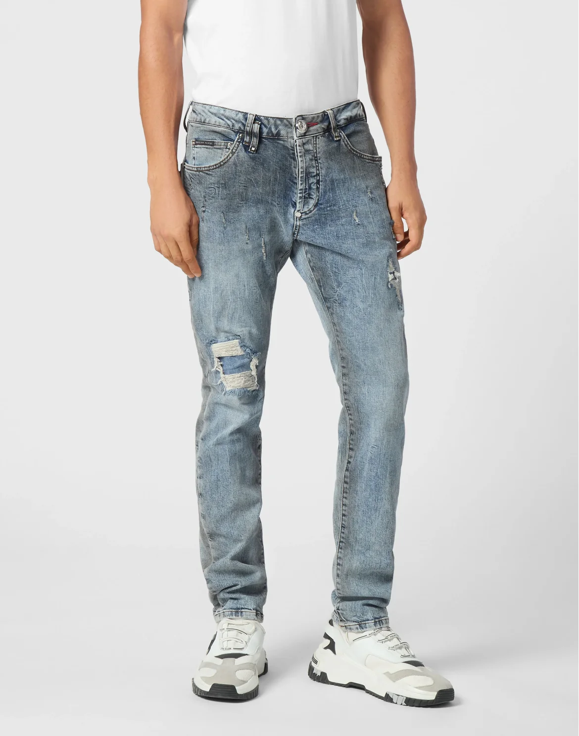 Denim Super Straight Cut Fit Trousers Cars Racing, цвет: Серый