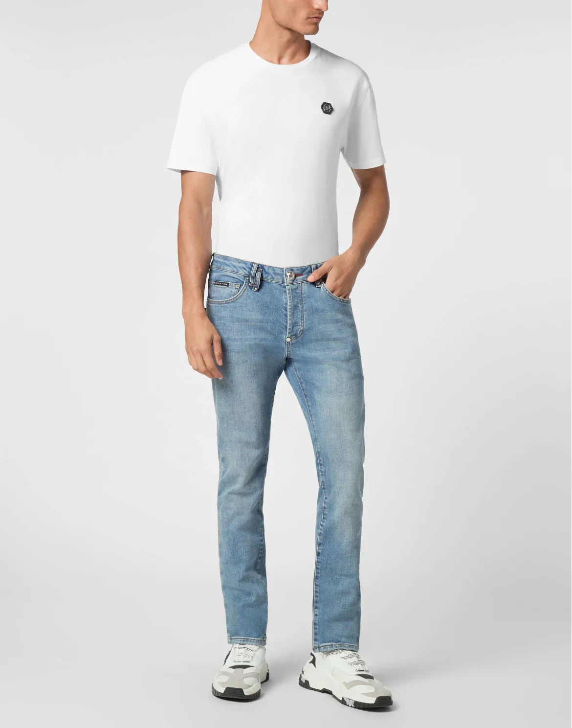 Denim Super Straight Cut Fit Trousers Cars Racing, цвет: Серый