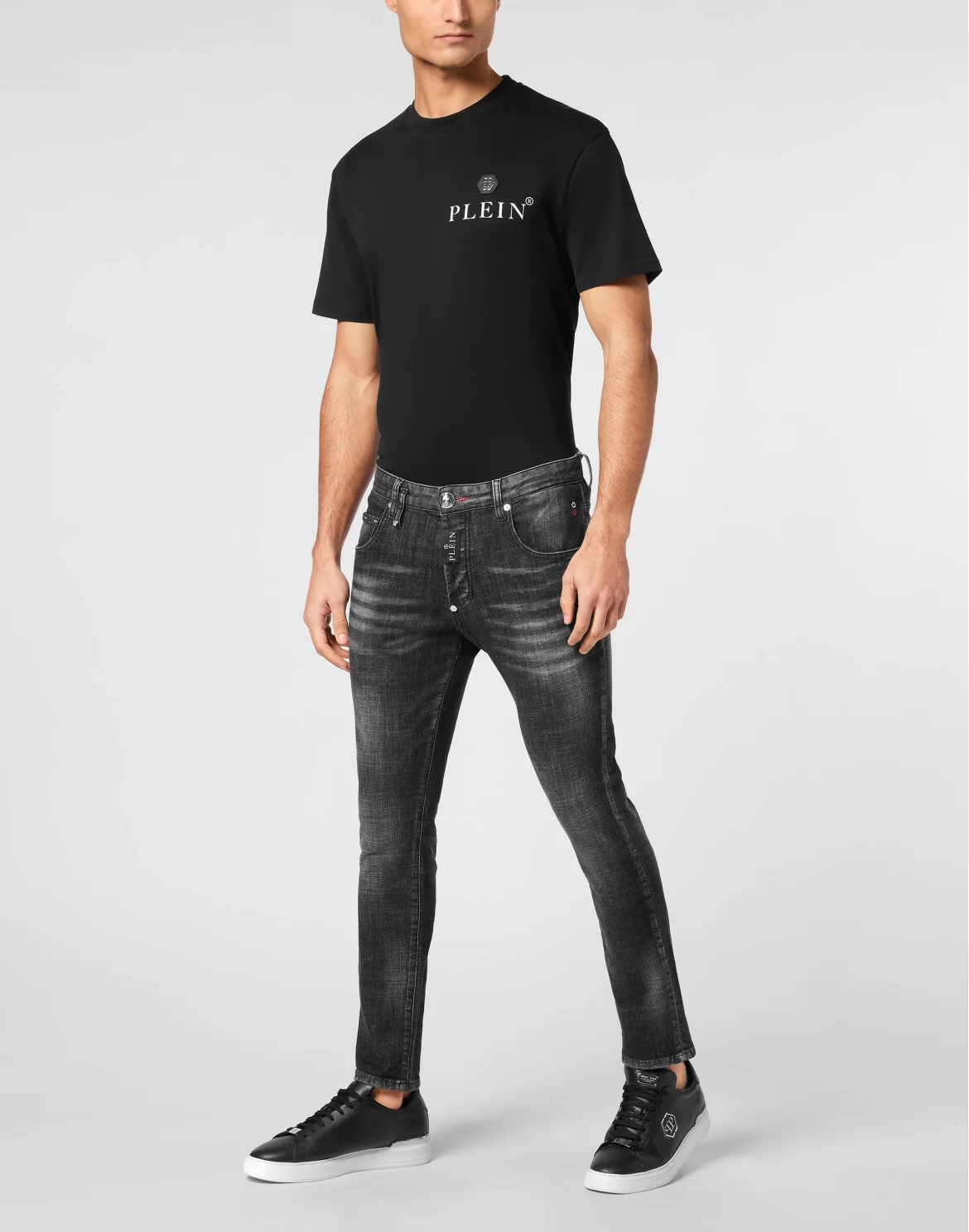 Denim Skinny Fit Trousers Hexagon, цвет: Черный
