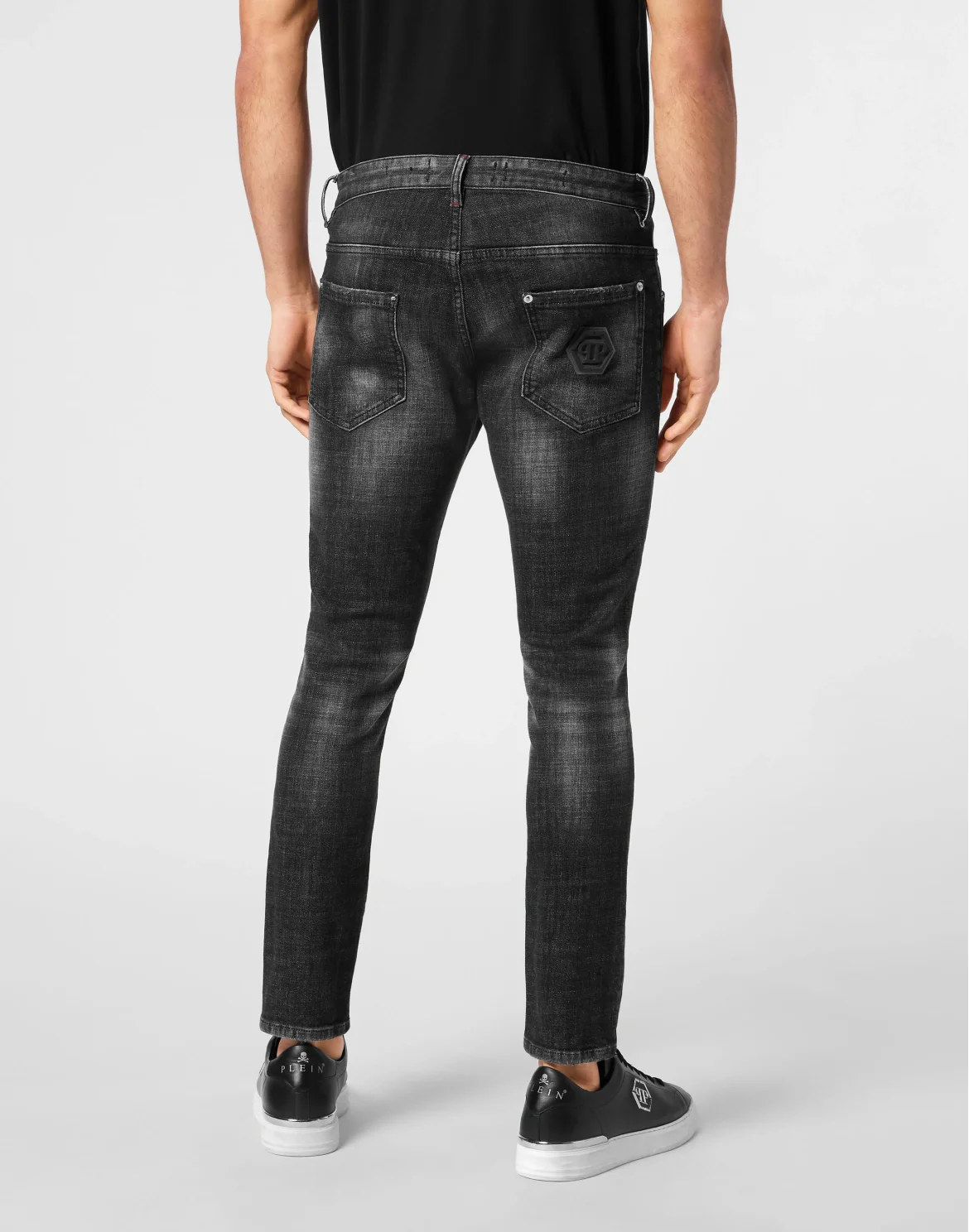 Denim Skinny Fit Trousers Hexagon, цвет: Черный