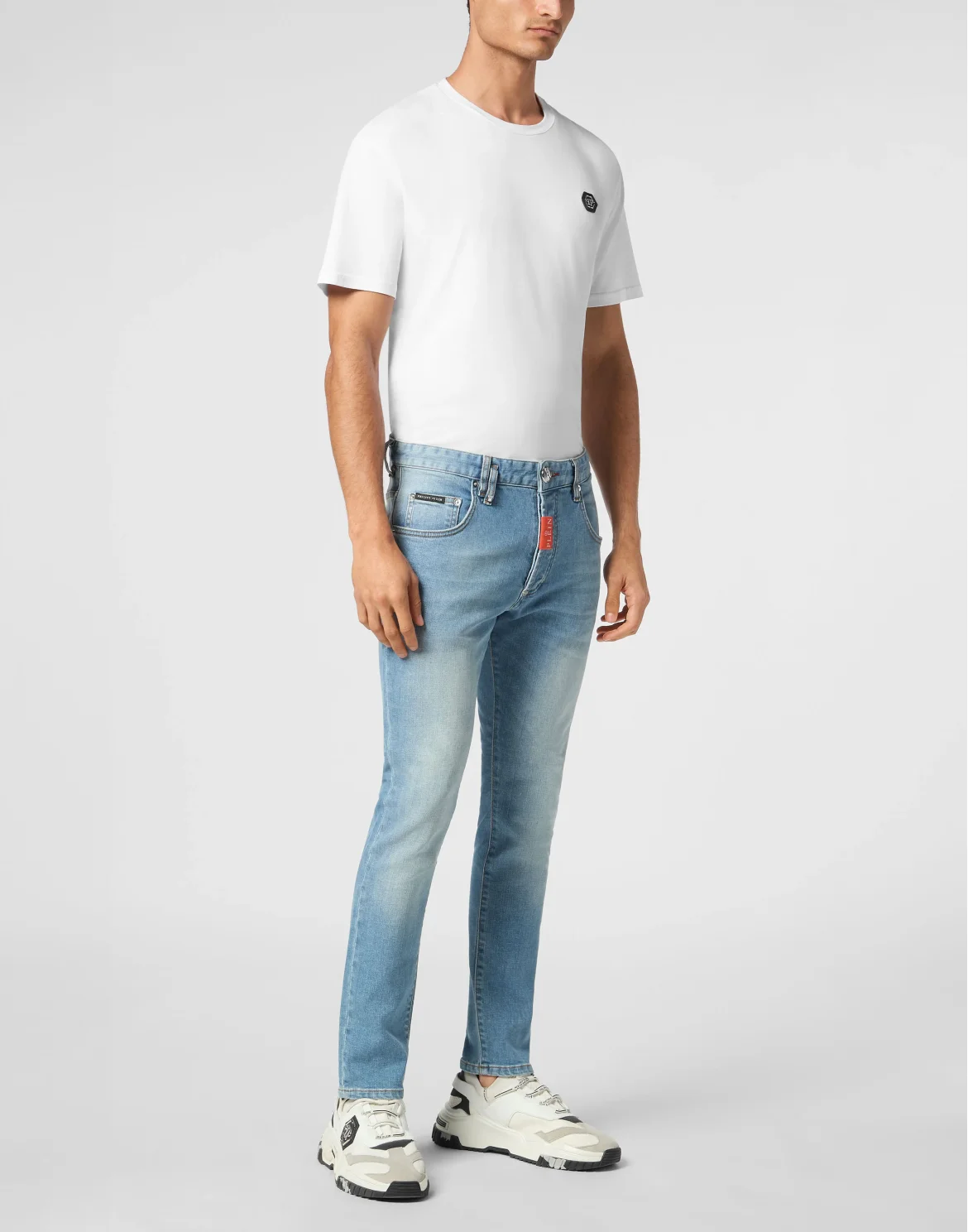 Denim Skinny Fit Trousers Hexagon, цвет: Синий