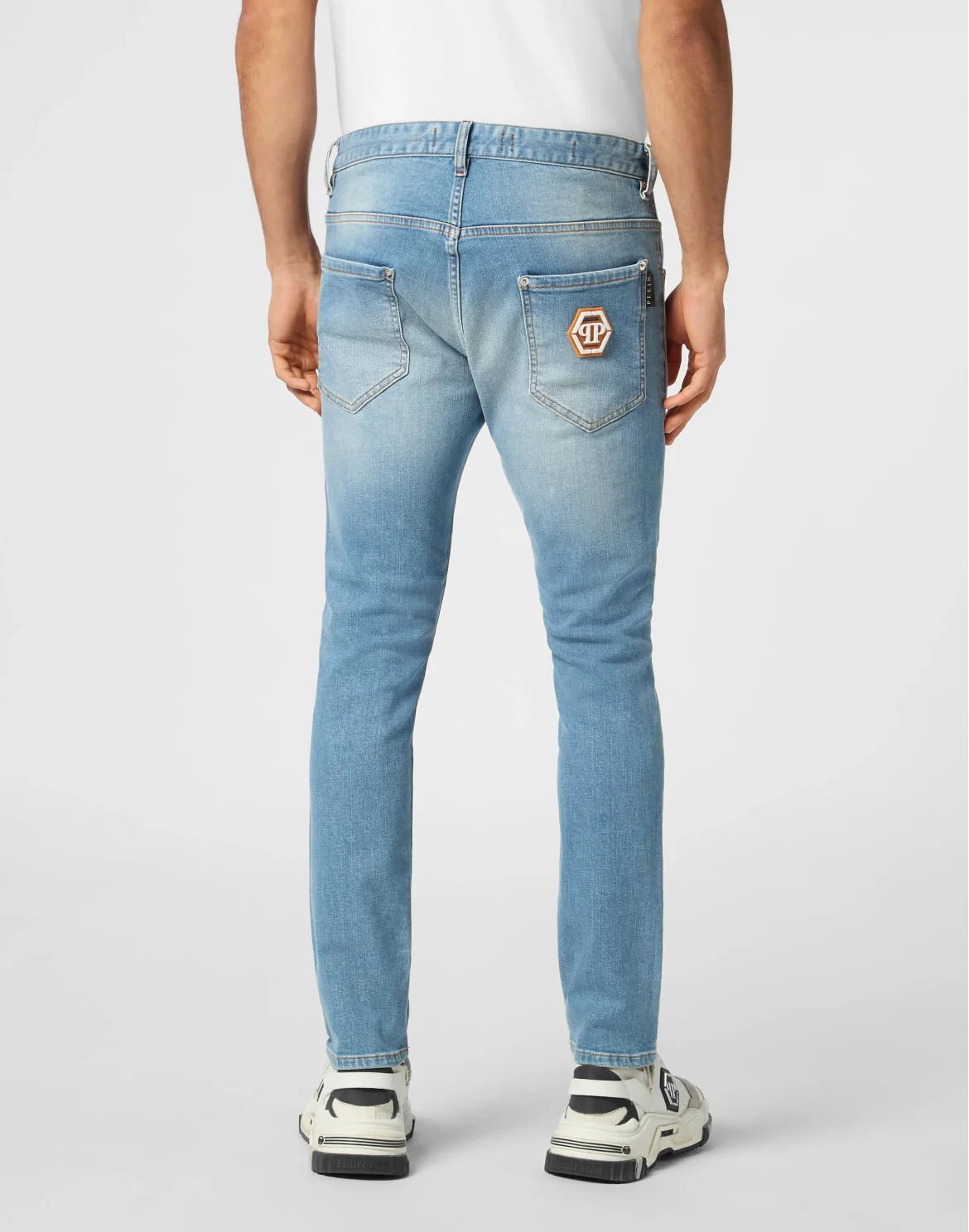 Denim Skinny Fit Trousers Hexagon, цвет: Синий